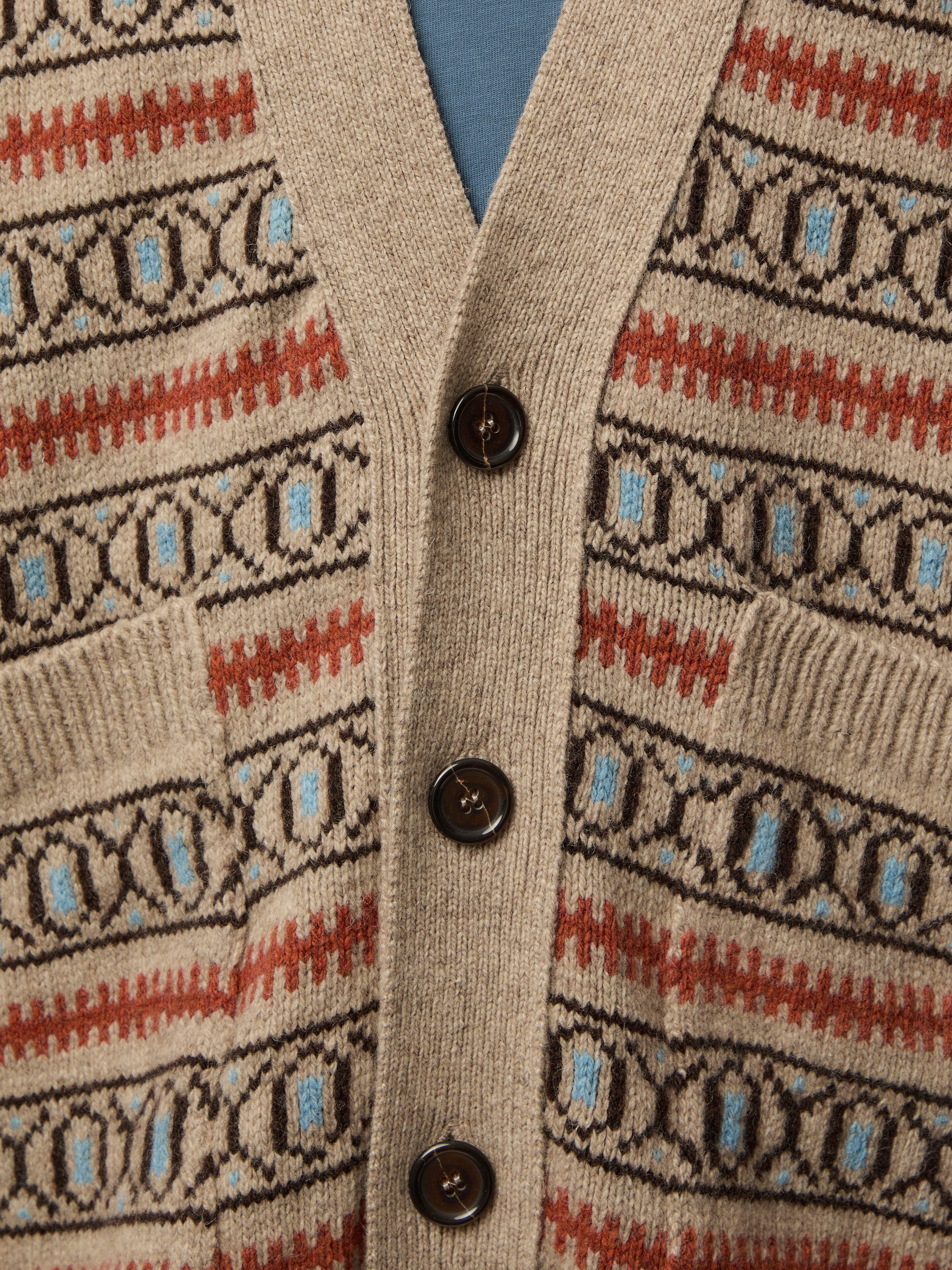 Langdale V Neck Wool Cardigan - Image 3