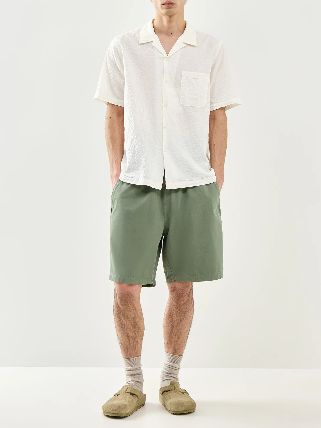 Simple Cotton Shorts Olive - Image 2