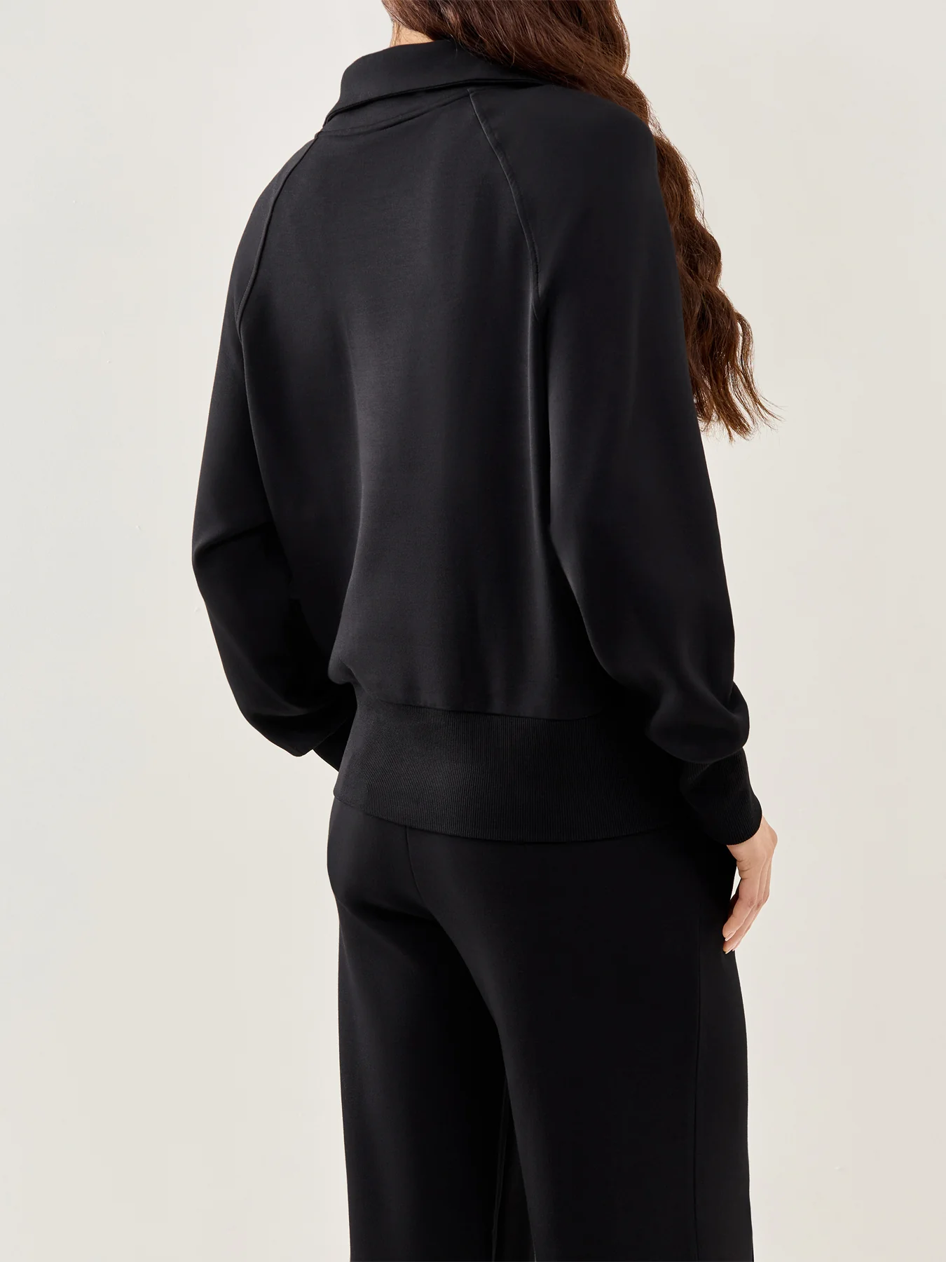 Zip Through High Neck Lounge Sweatshirt Black - Image 5