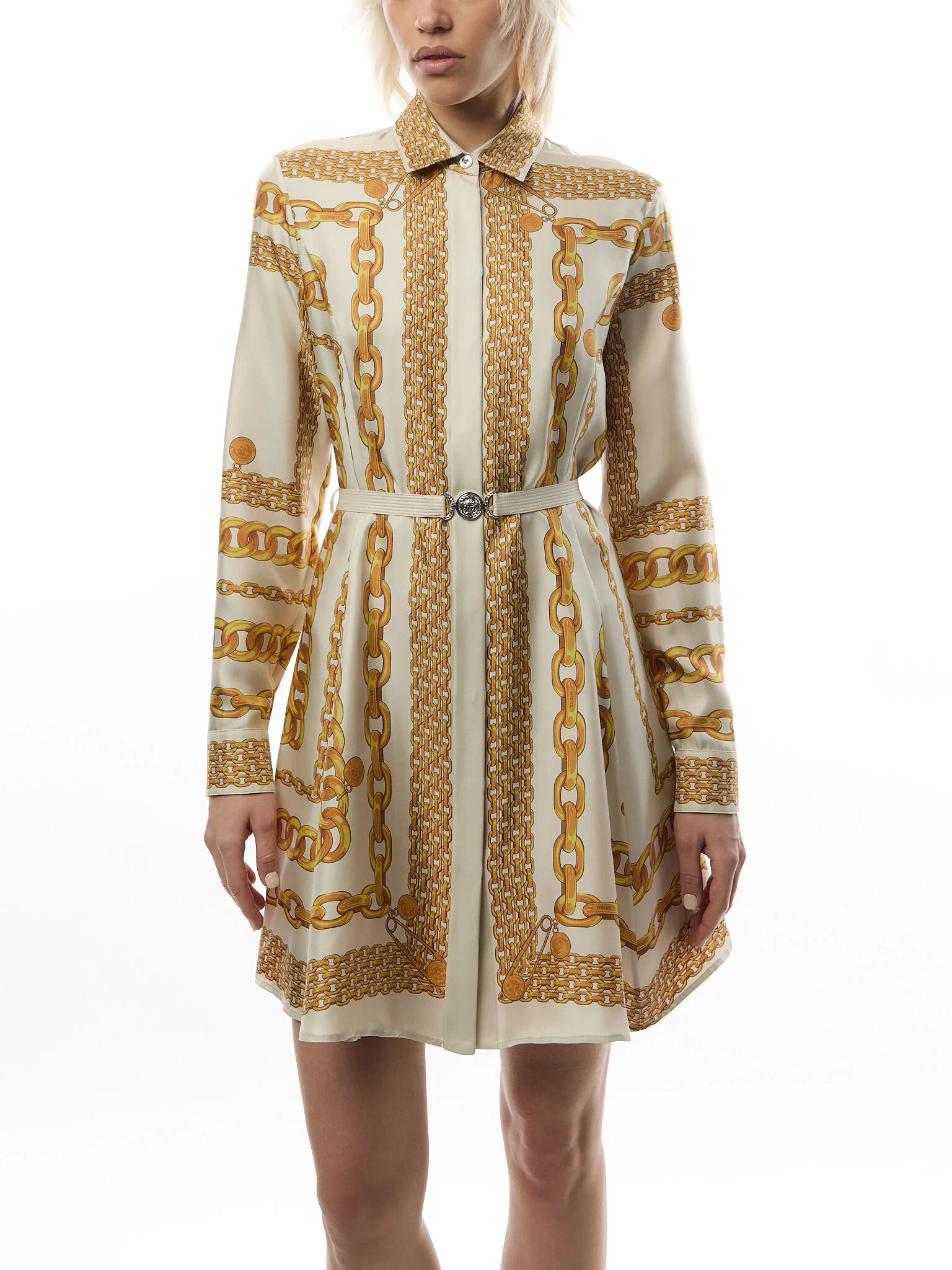 Dress Versace Treasure Foulard On Silk Twill - Image 4