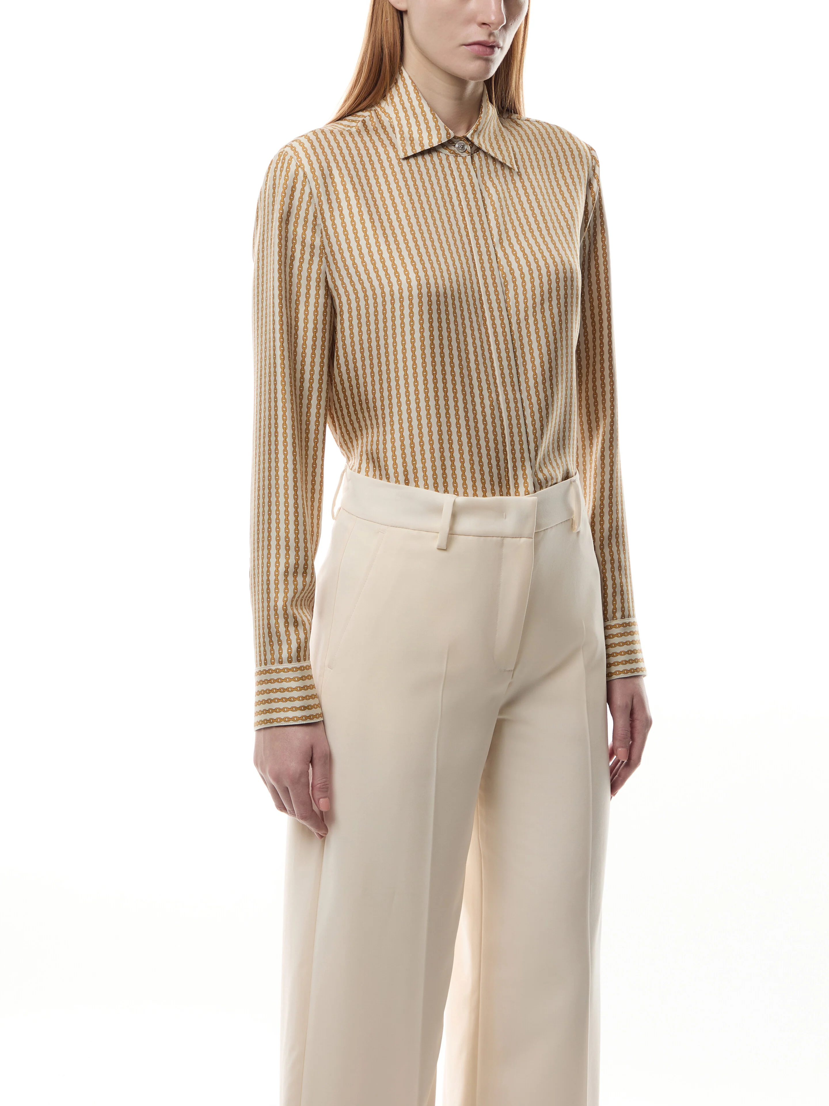 Formal Shirt Pinstripe Chain On Responsible Silk Twill - Image 4