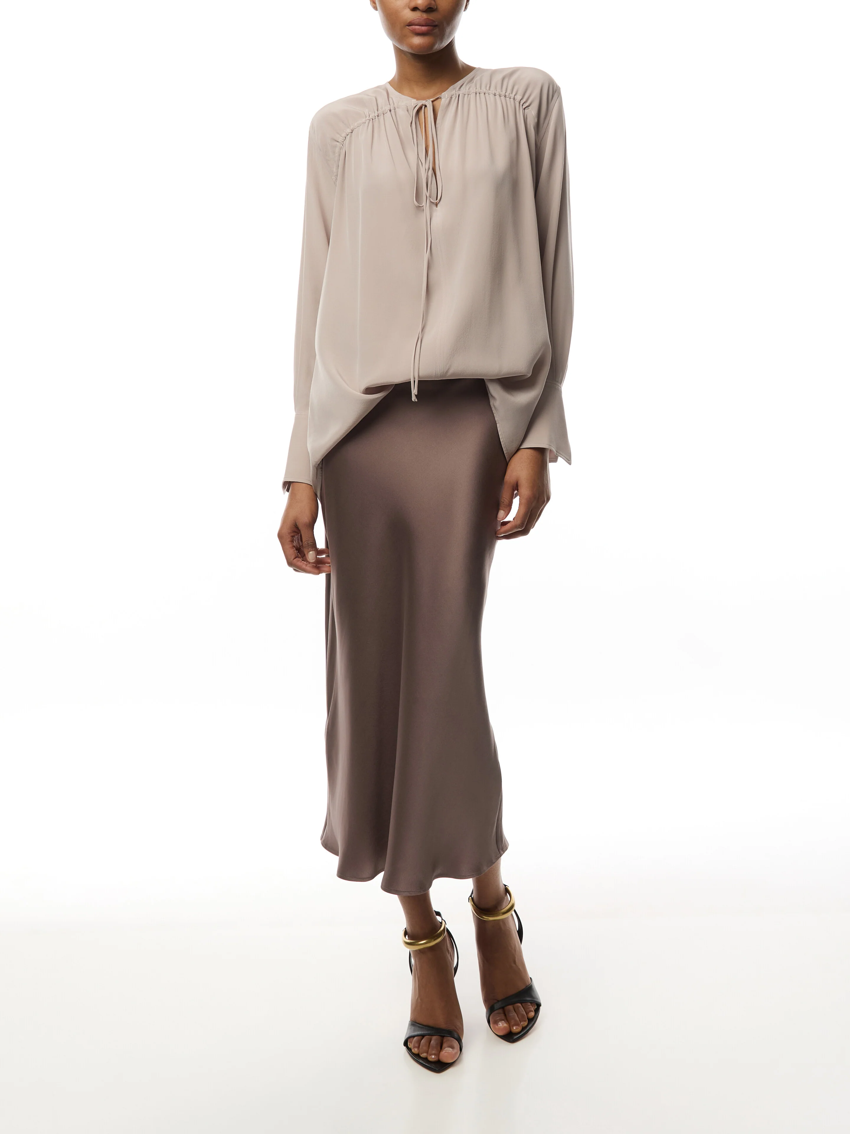 Gather Detail Tie Blouse - Image 2
