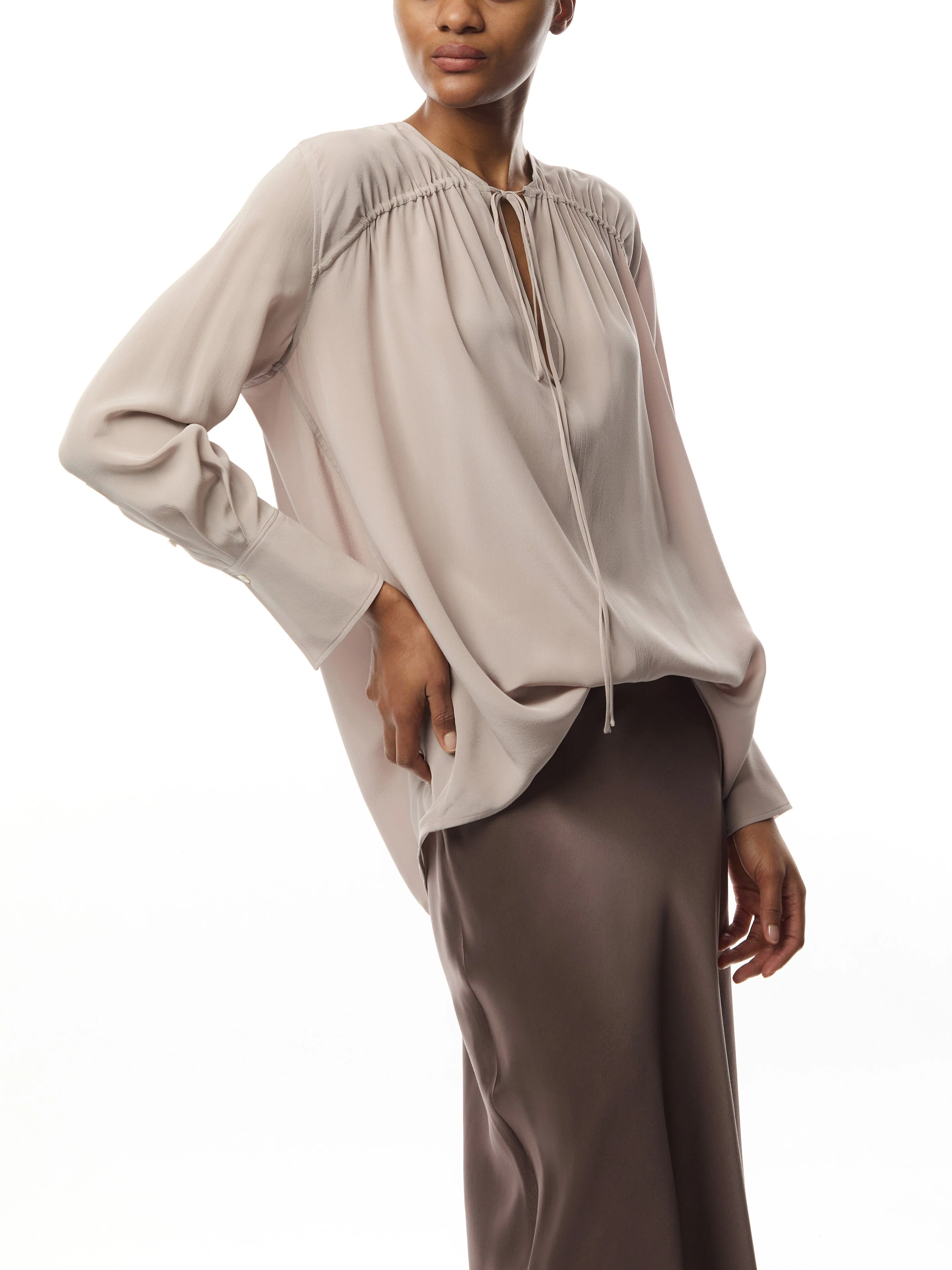 Gather Detail Tie Blouse - Image 4