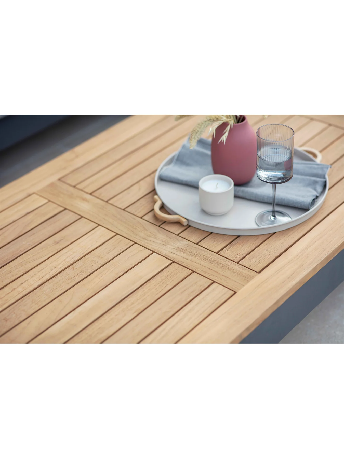 Vilamoura Modular Sofa with Rectangle Teak Coffee Table - Image 5