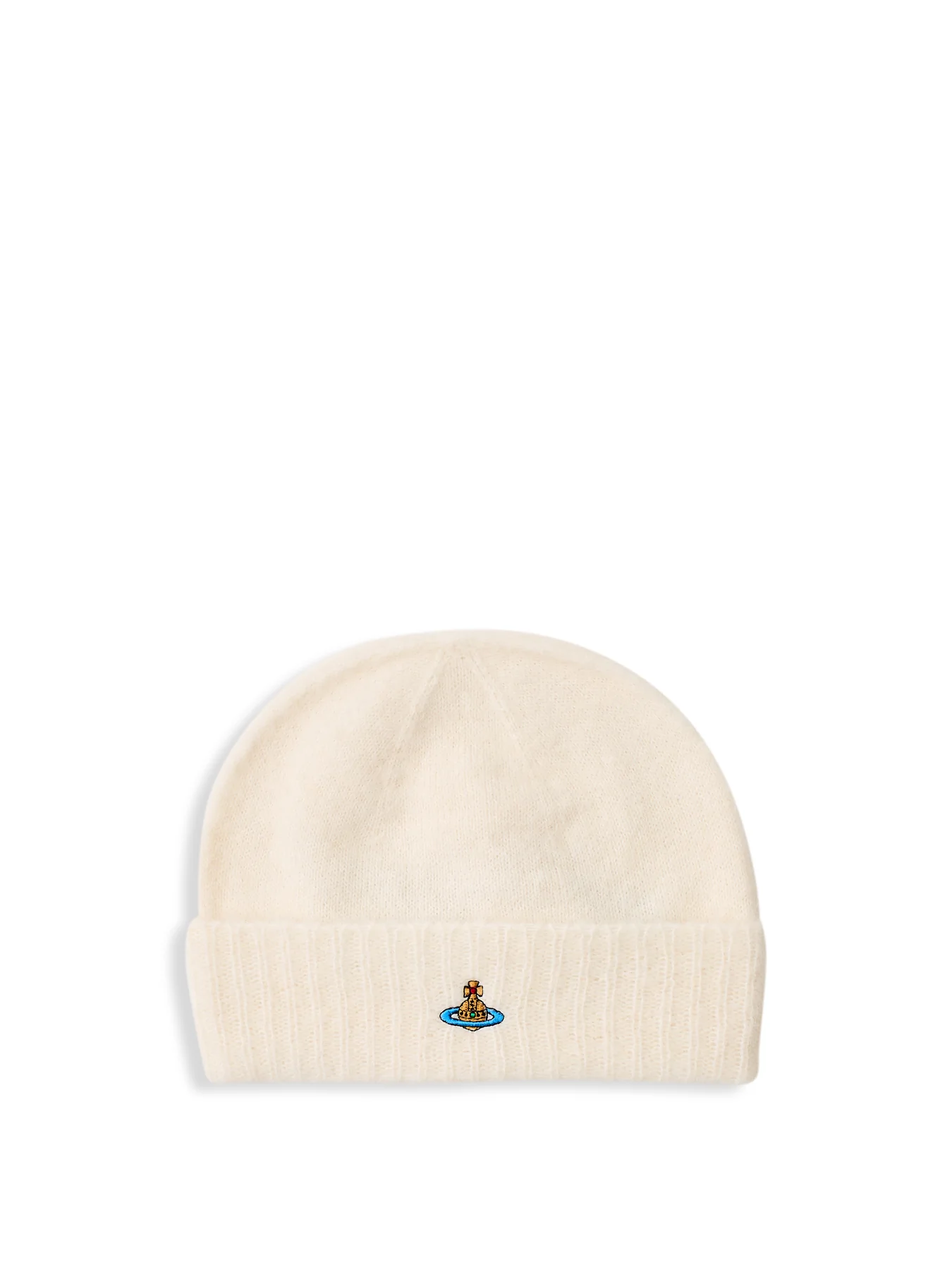 Fluffy Mohair Mix Beanie in White
