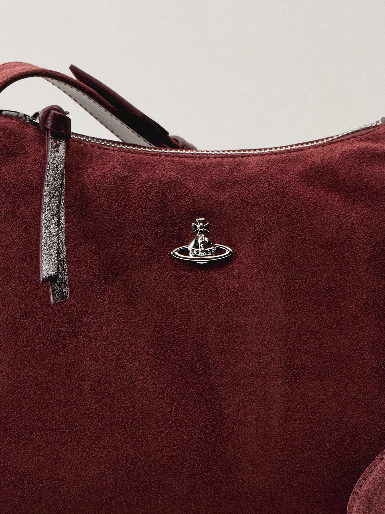 Kate Suede Shoulder Bag Burgundy - Image 5