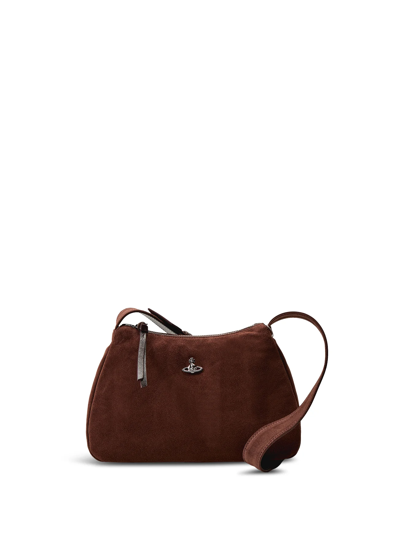 Kate Suede Shoulder Bag Chocolate Brown
