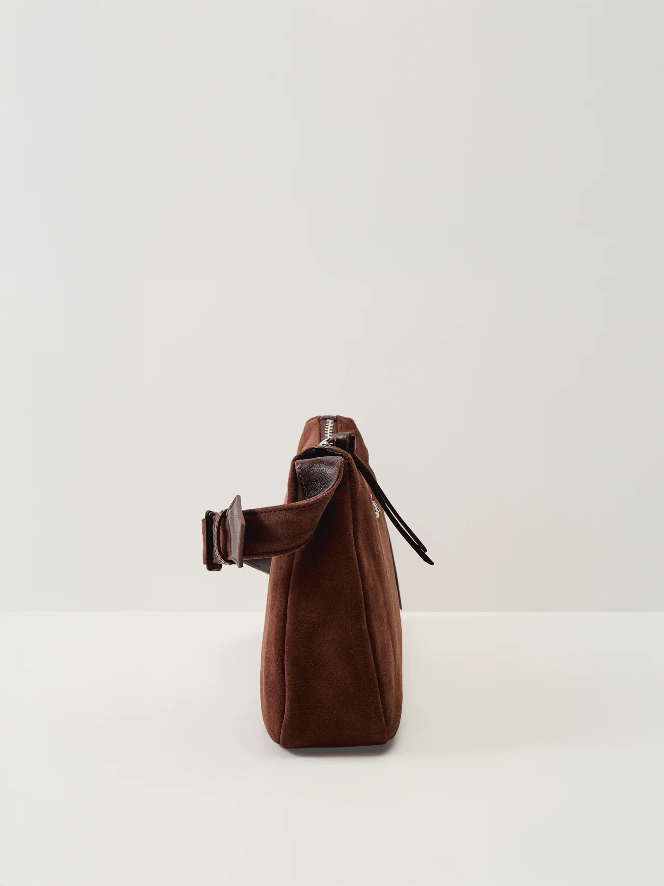 Kate Suede Shoulder Bag Chocolate Brown - Image 4