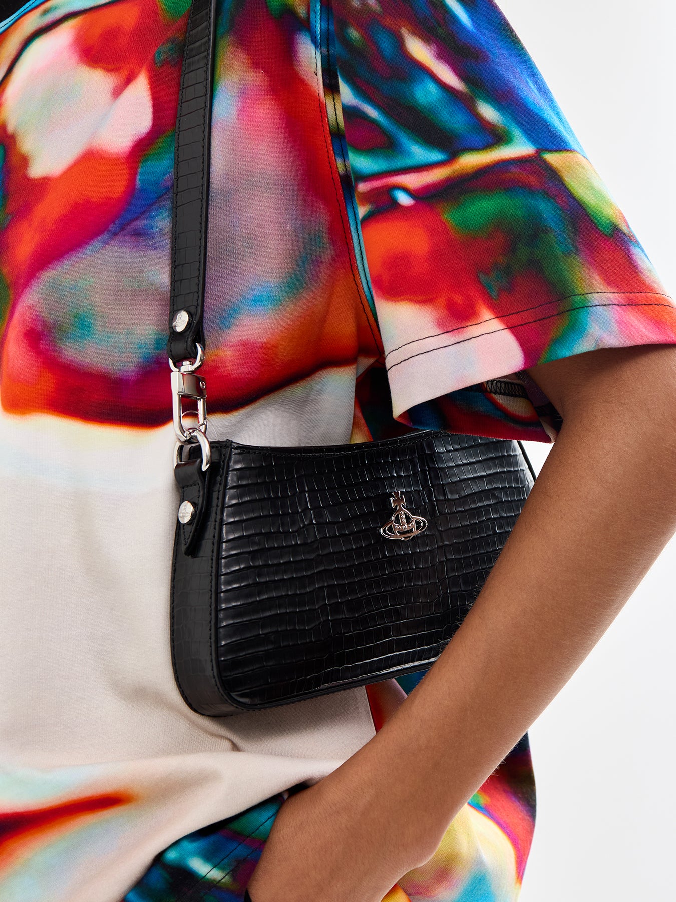 Tasha Mini Croc Embossed Shoulder Phone Bag - Image 2