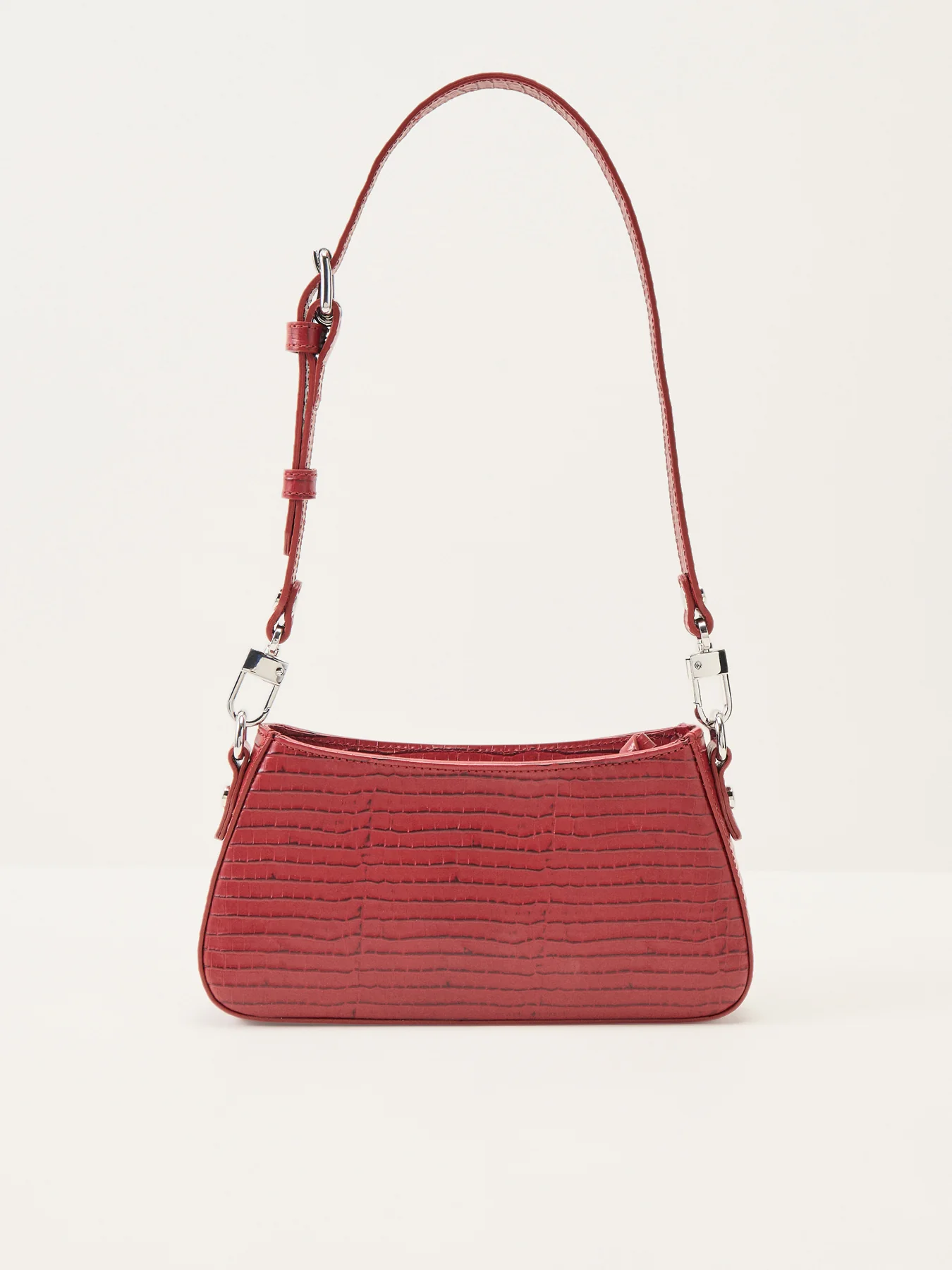 Tasha Mini Croc Embossed Shoulder Phone Bag Red - Image 3
