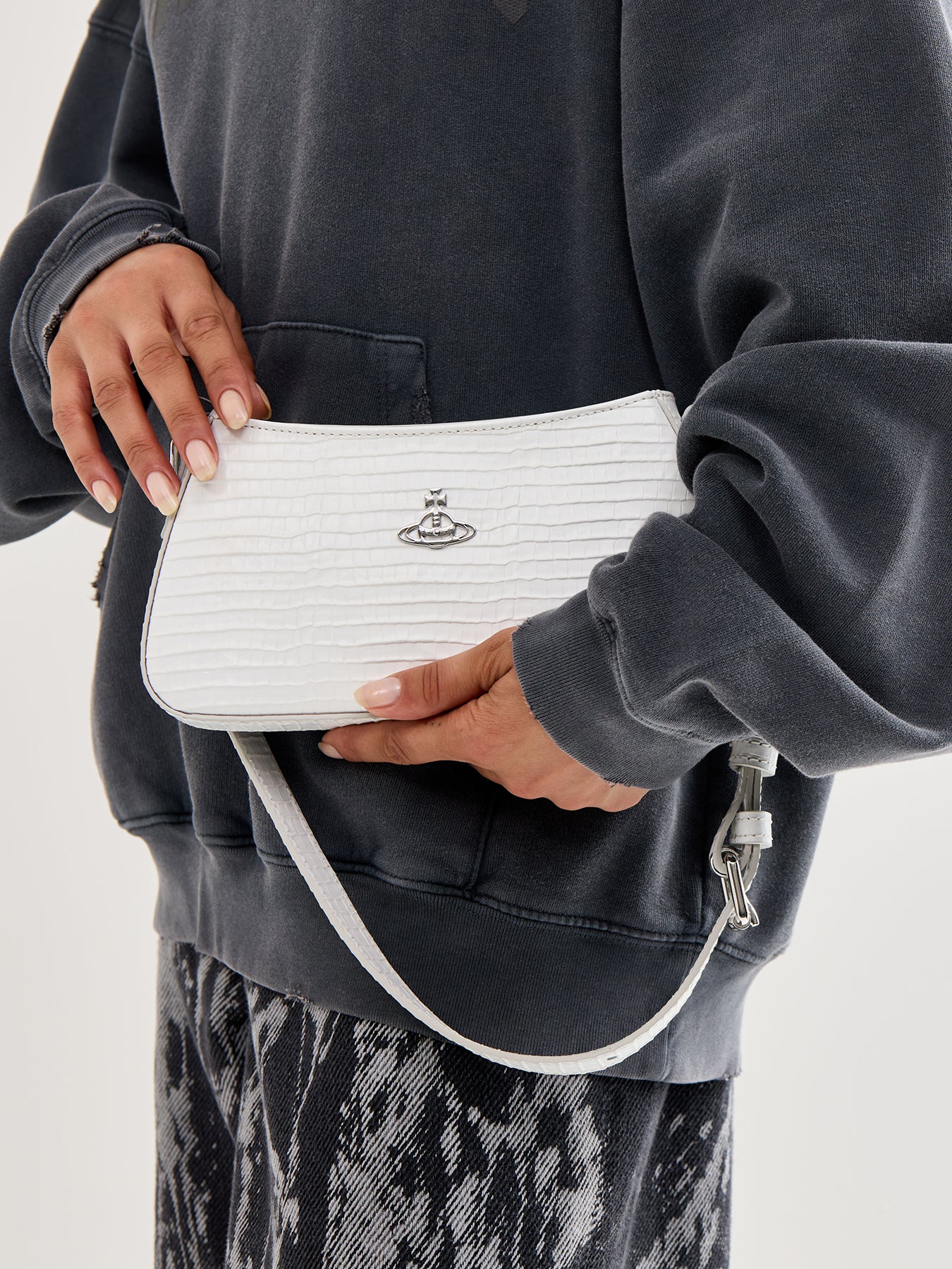 Tasha Mini Croc Embossed Shoulder Phone Bag - Image 2