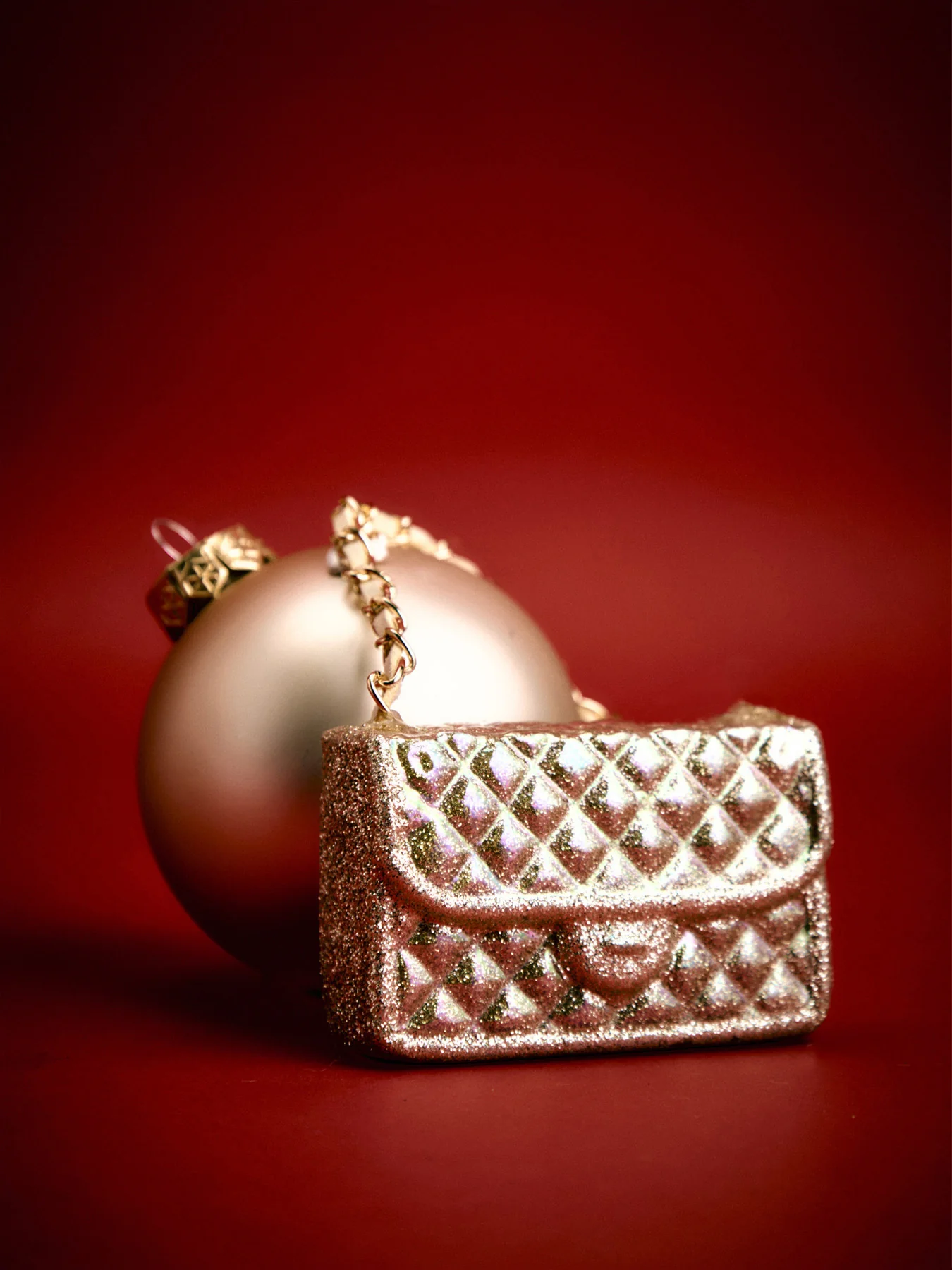 Shimmer Fashion Bag Bauble Gold - Image 2