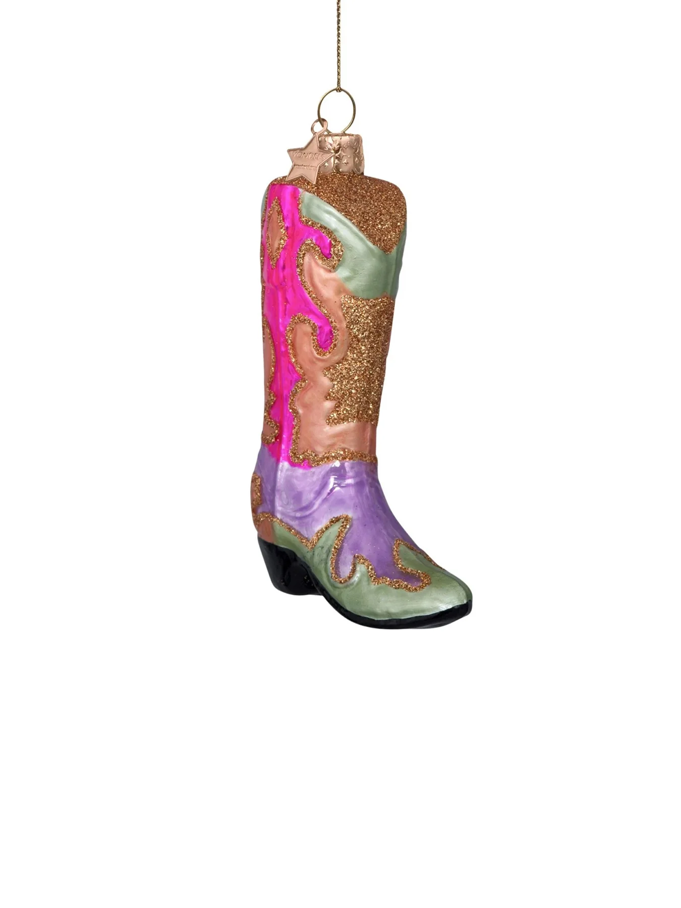 Cowboy Boot Glass Bauble