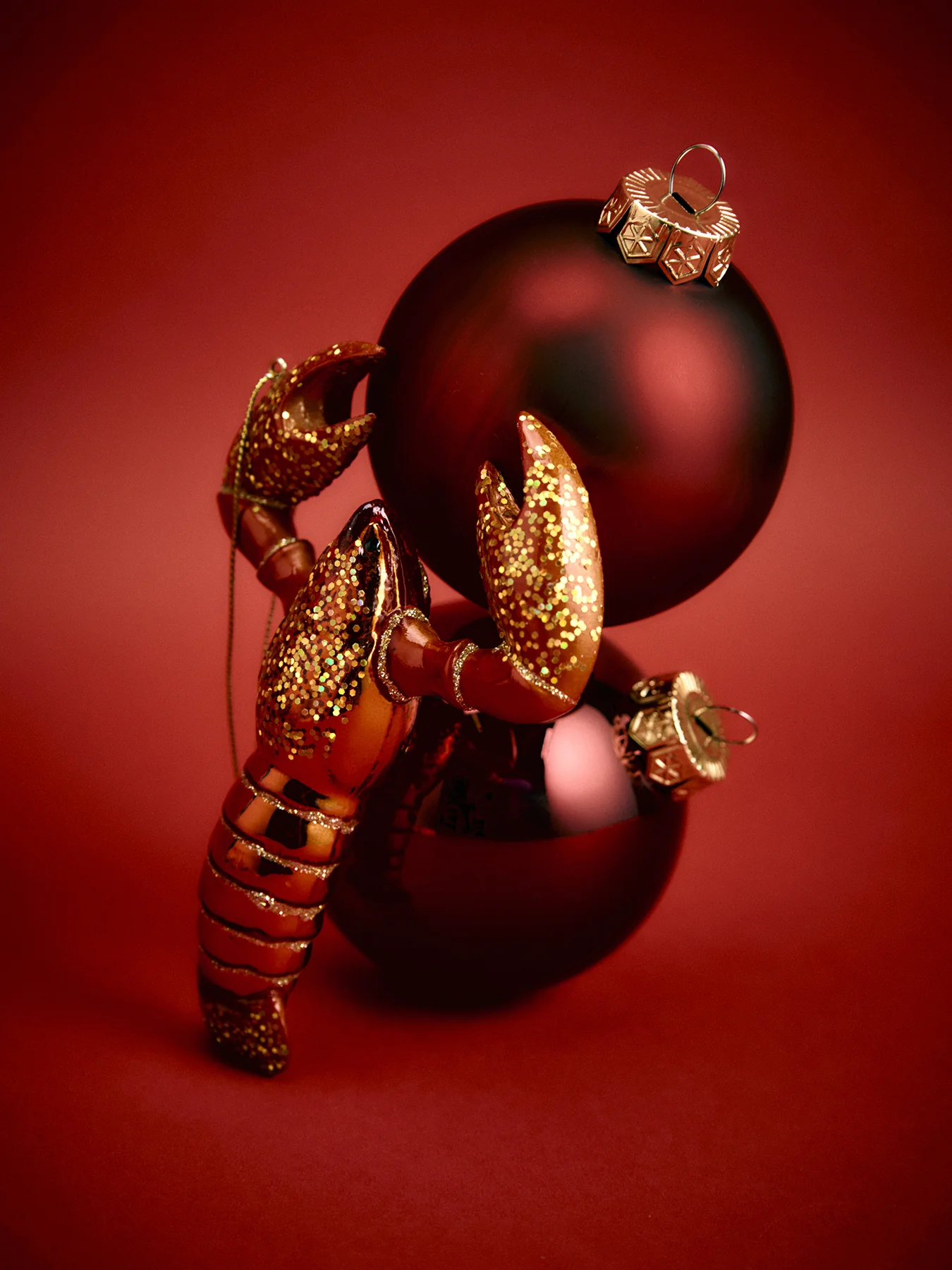 Red Lobster Christmas Hanging Decoration 14cm - Image 2