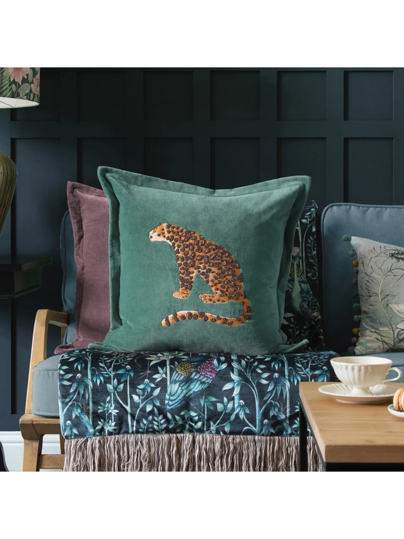 Waghoba Embroidered Feather Cushion - Image 4