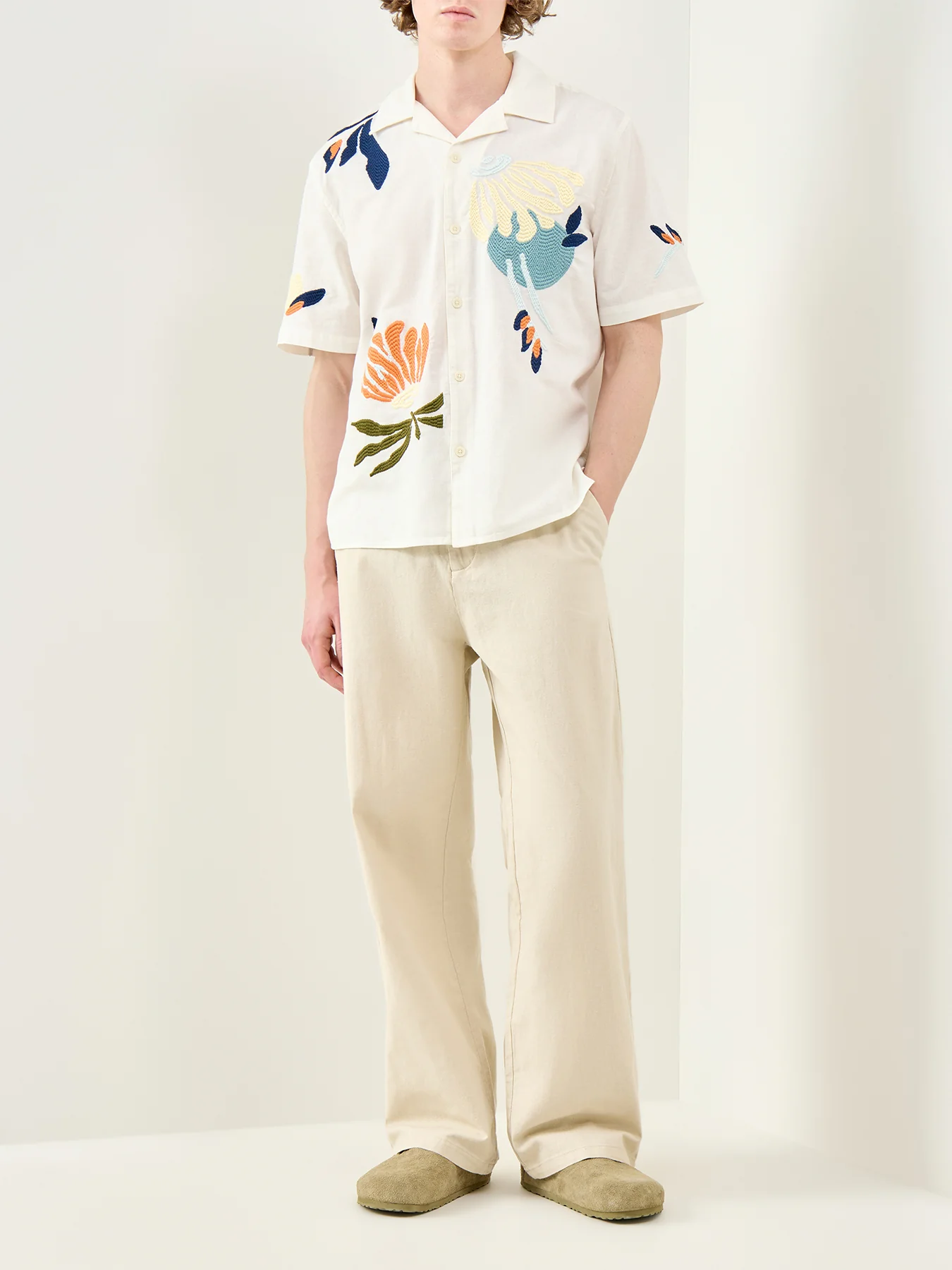 Floral Stitch Short Sleeve Shirt Multi - Image 2