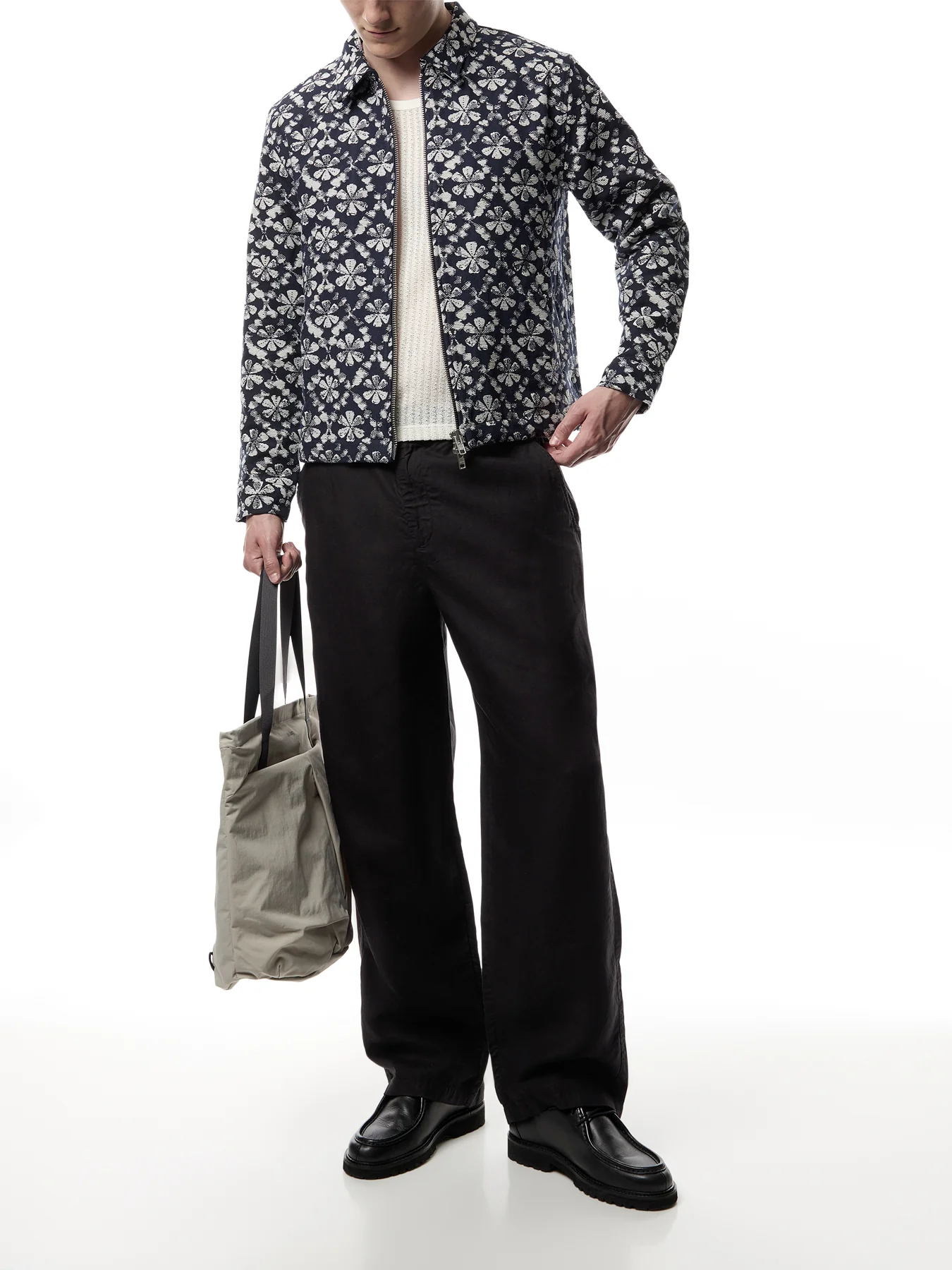 Glencoe Black Slub Weave Trousers - Image 2