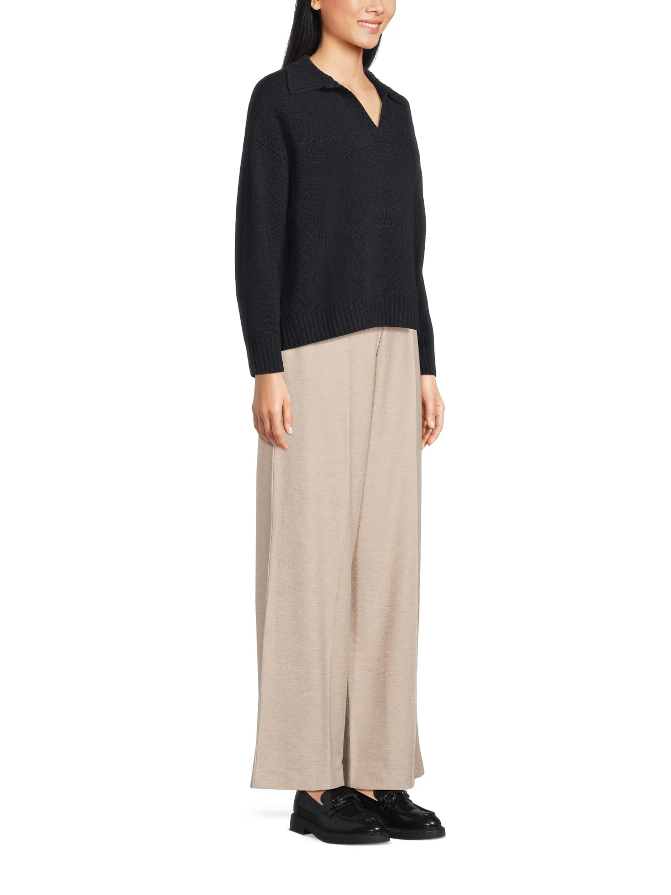 Agre V Neck Collared Wool Jumper - Image 4