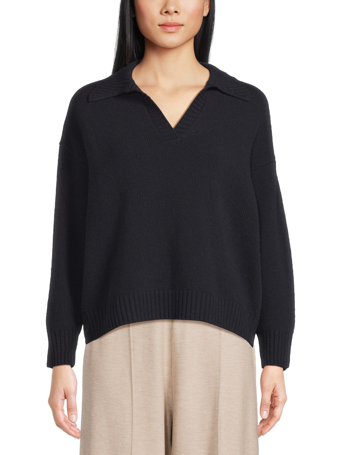 Agre V Neck Collared Wool Jumper - Image 6