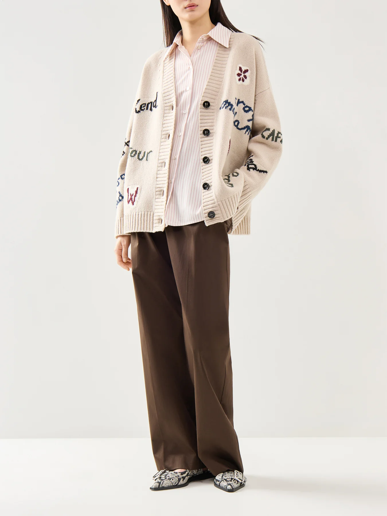 Belgio Button Down Graphic Cardi - Image 2