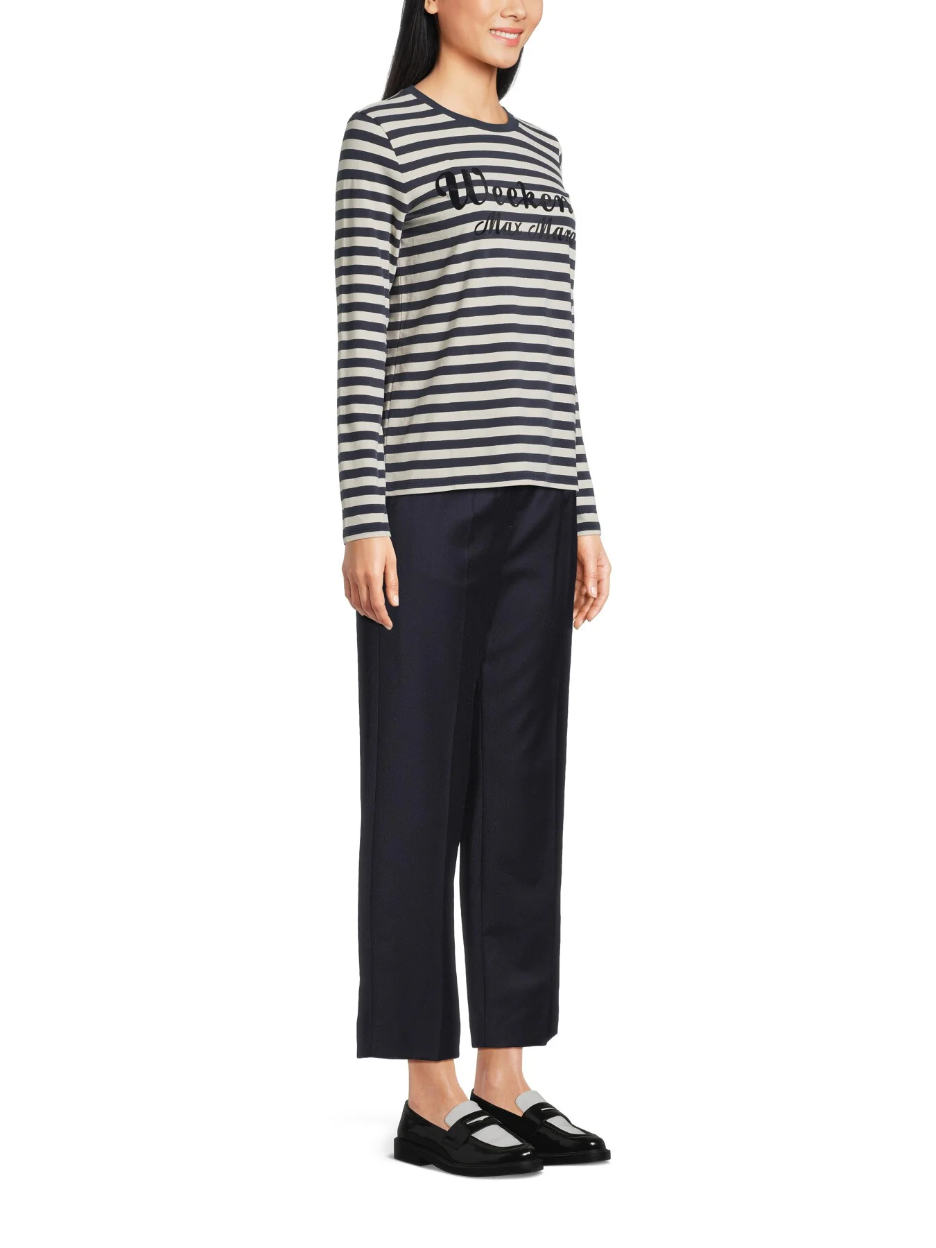 Quinoa Crew Neck Stripe Logo Top - Image 4