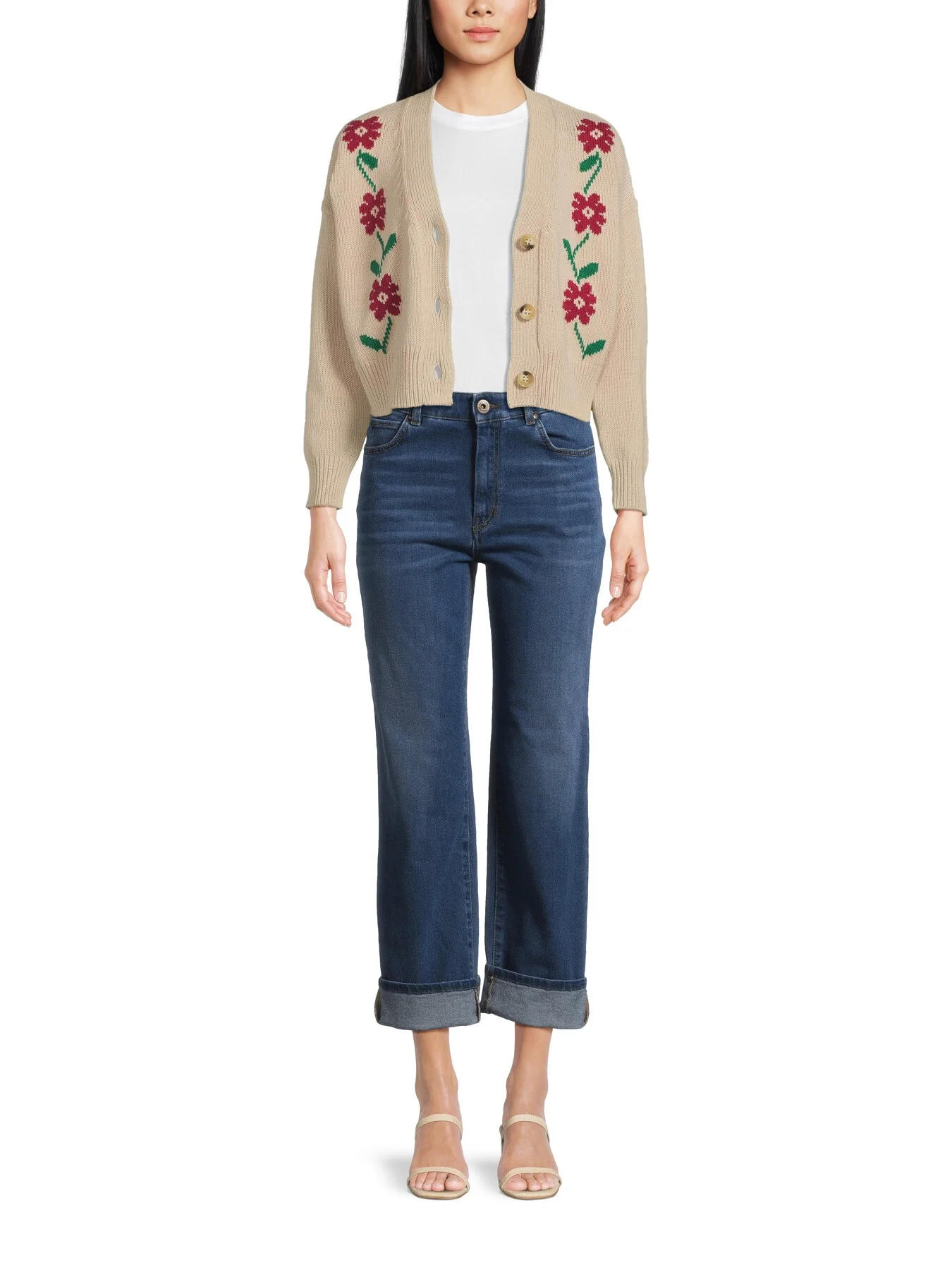 Inlay-detail Cotton Cardigan - Image 3