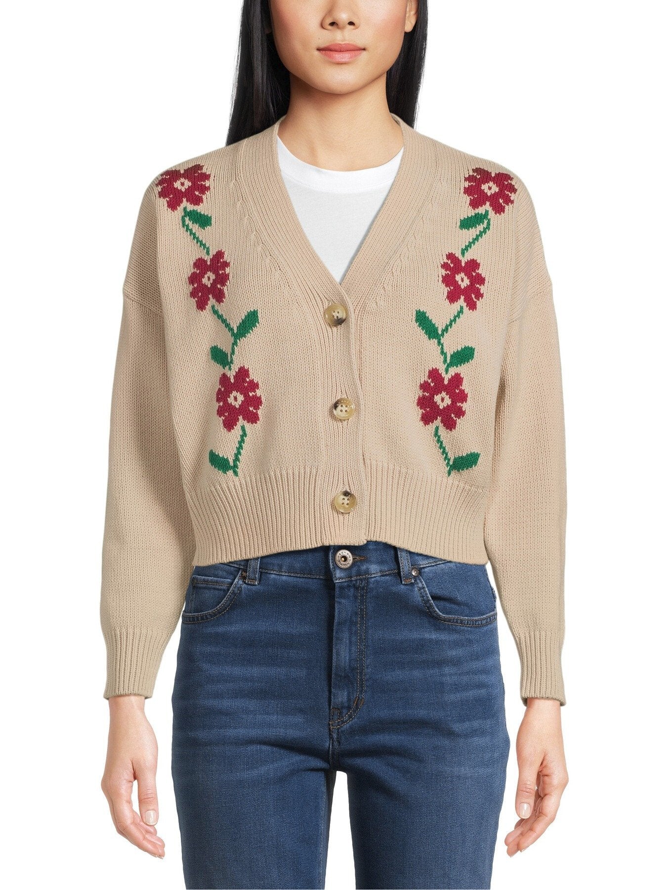 Inlay-detail Cotton Cardigan - Image 7