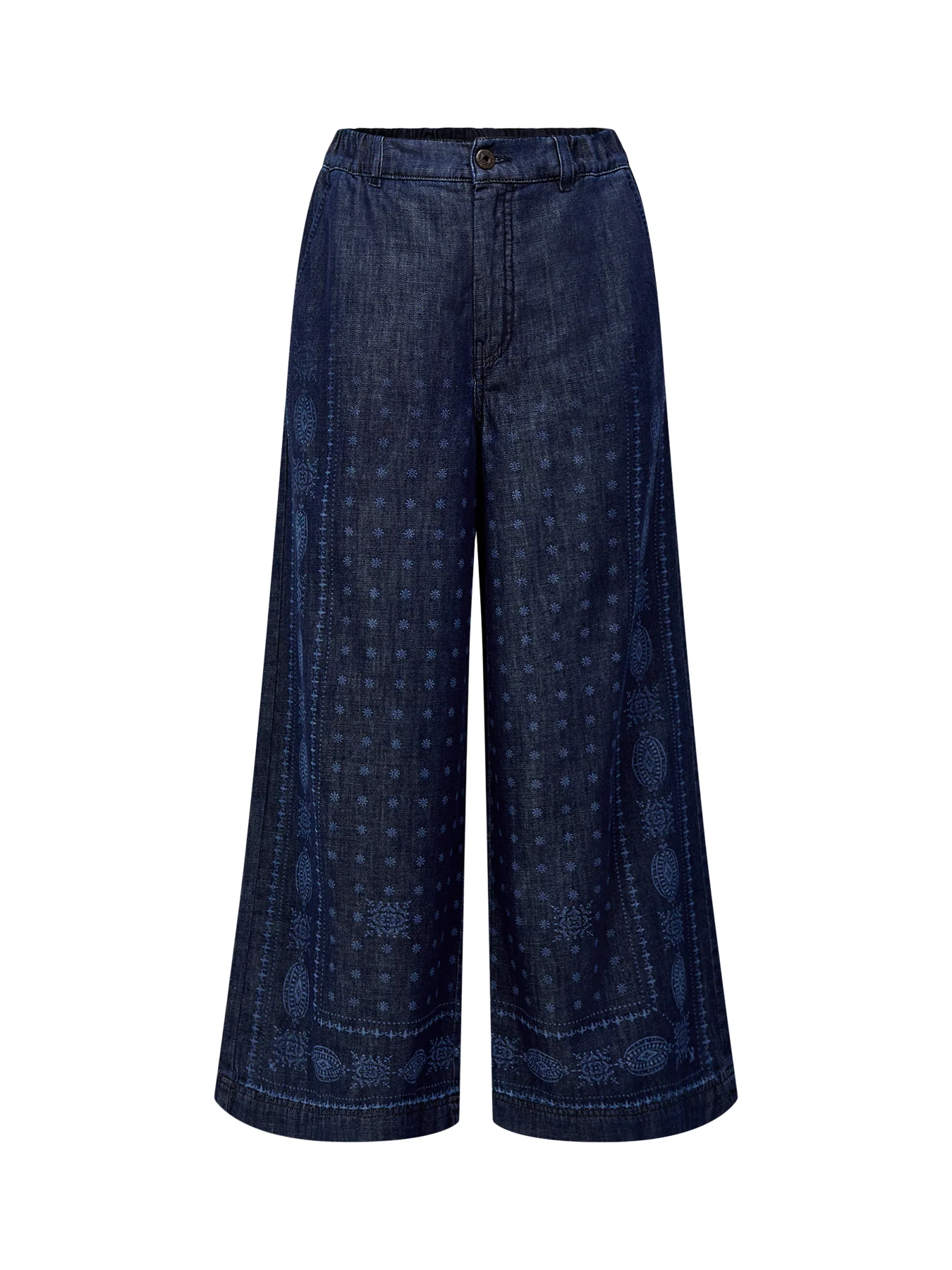 Weekend Micron Printed Wide Leg Denim Trouser