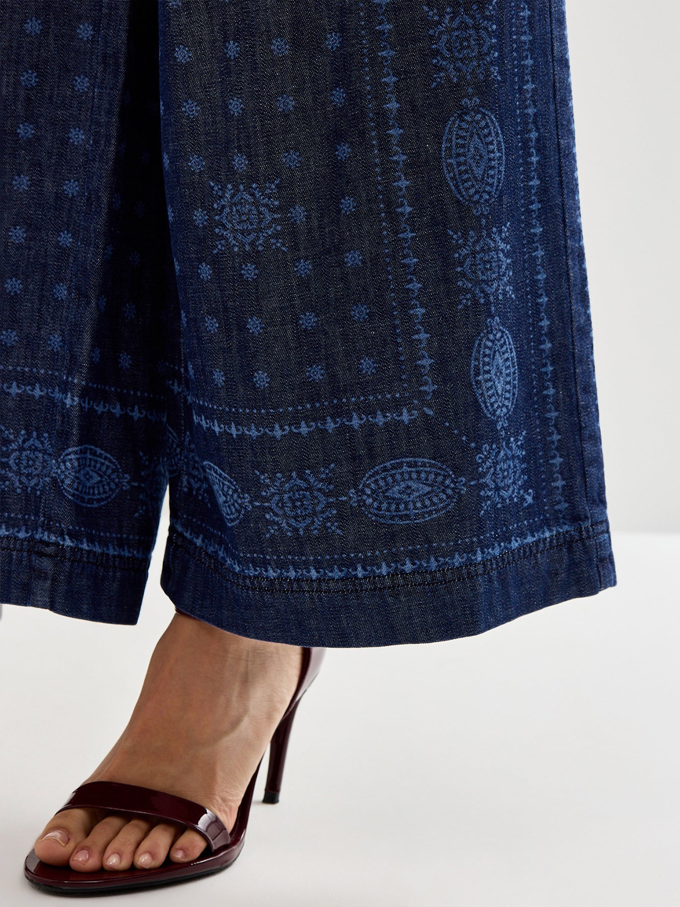 Weekend Micron Printed Wide Leg Denim Trouser - Image 3