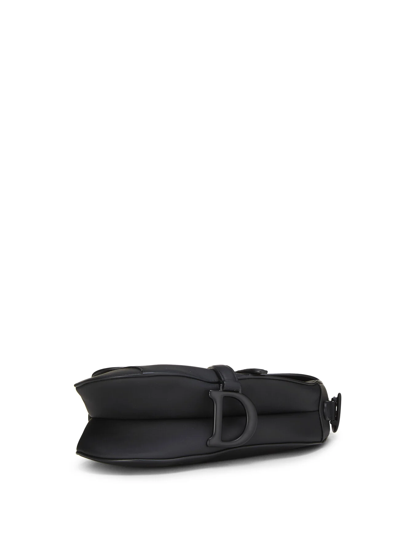 Vintage Dior Black Leather Ultra Matte Saddle Bag - Image 5