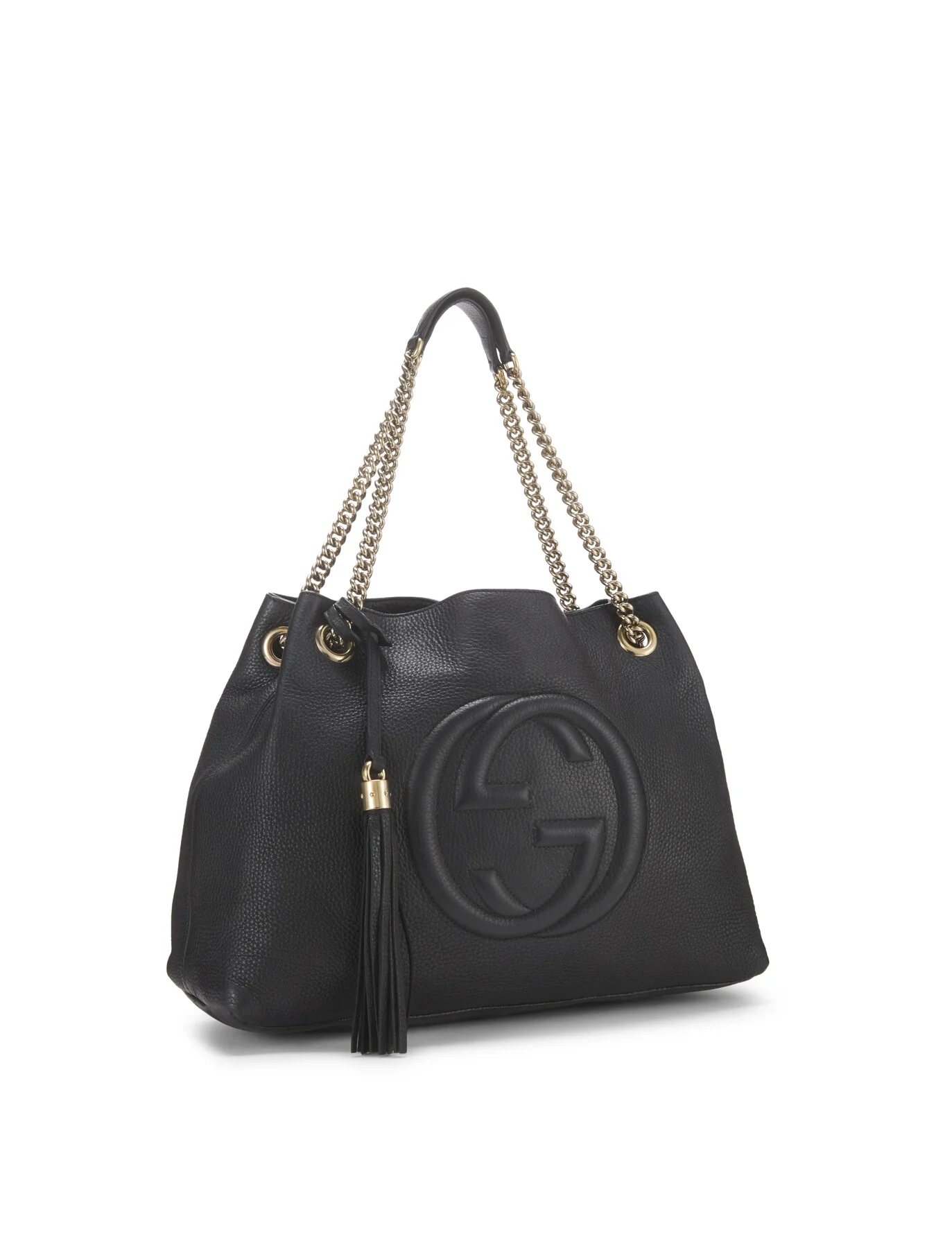 Vintage Gucci Black Leather Soho Chain Tote Bag - Image 3