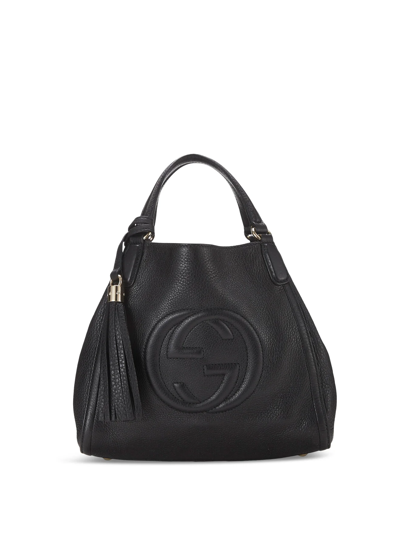Vintage Gucci Black Leather Soho Convertible Small Shoulder Bag