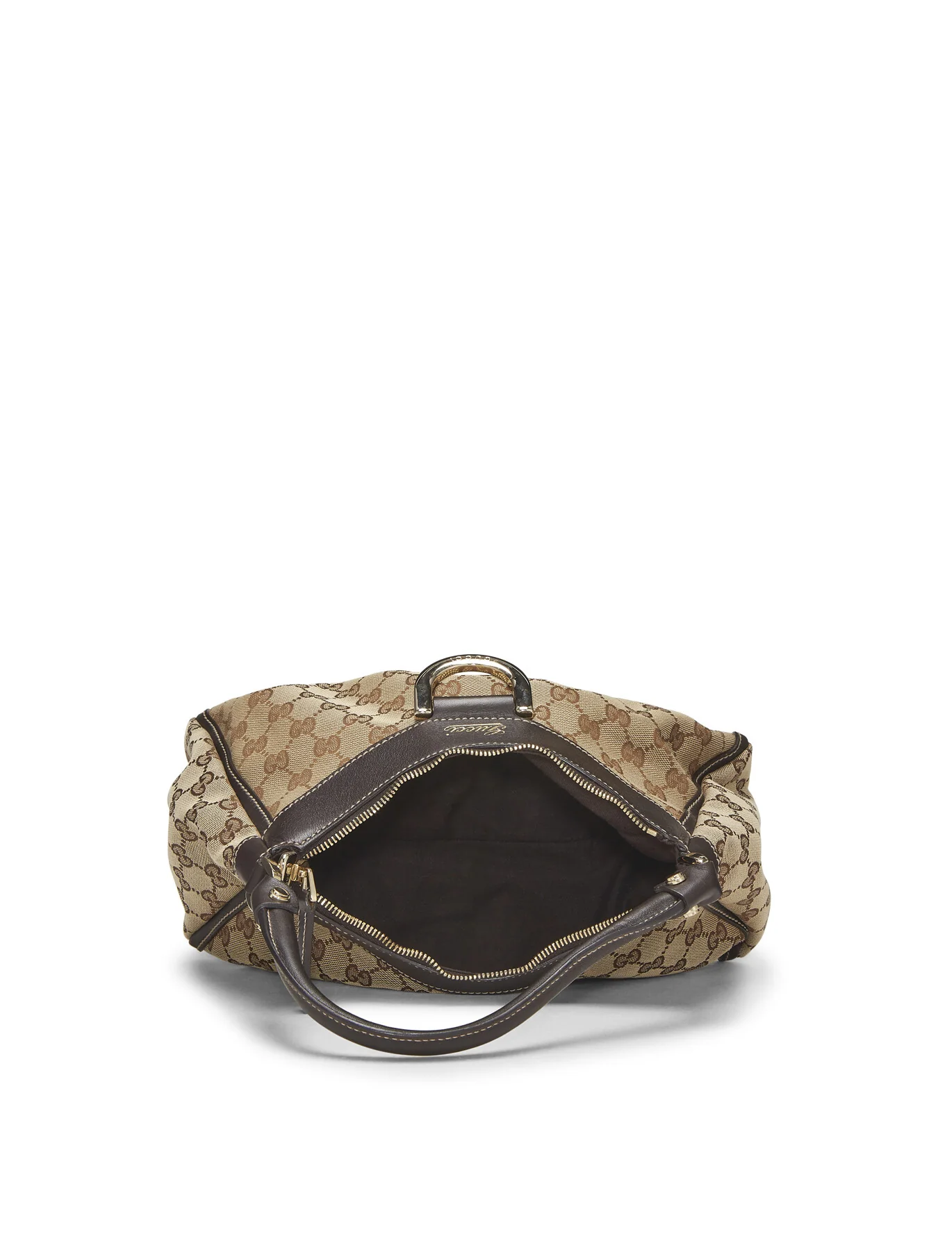 Vintage Gucci Brown Canvas D Ring Abbey Small Shoulder Bag - Image 4