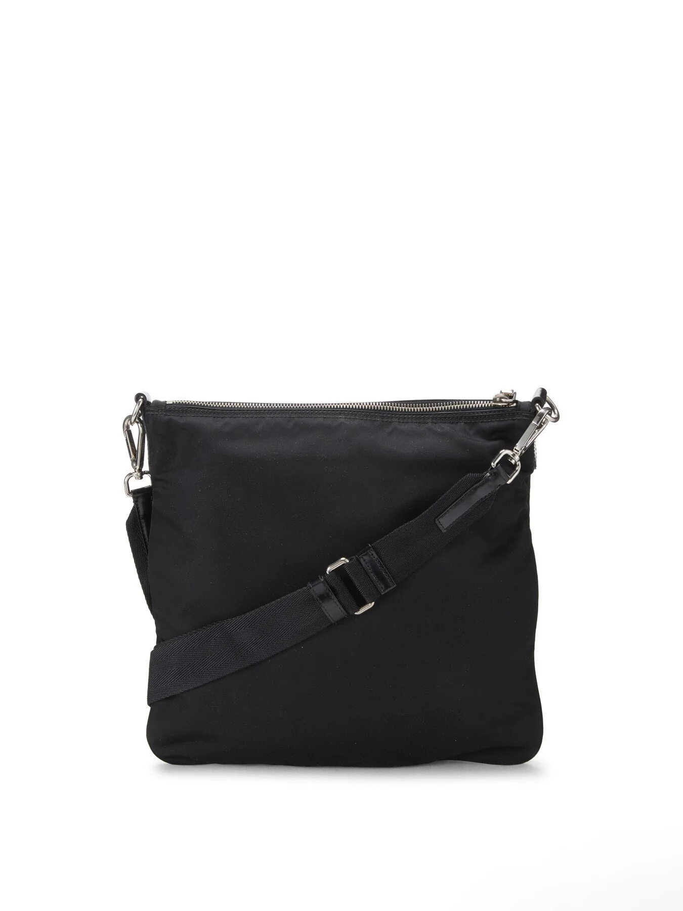 Vintage Prada Black Nylon Front Zip Pocket Small Messenger Bag - Image 2