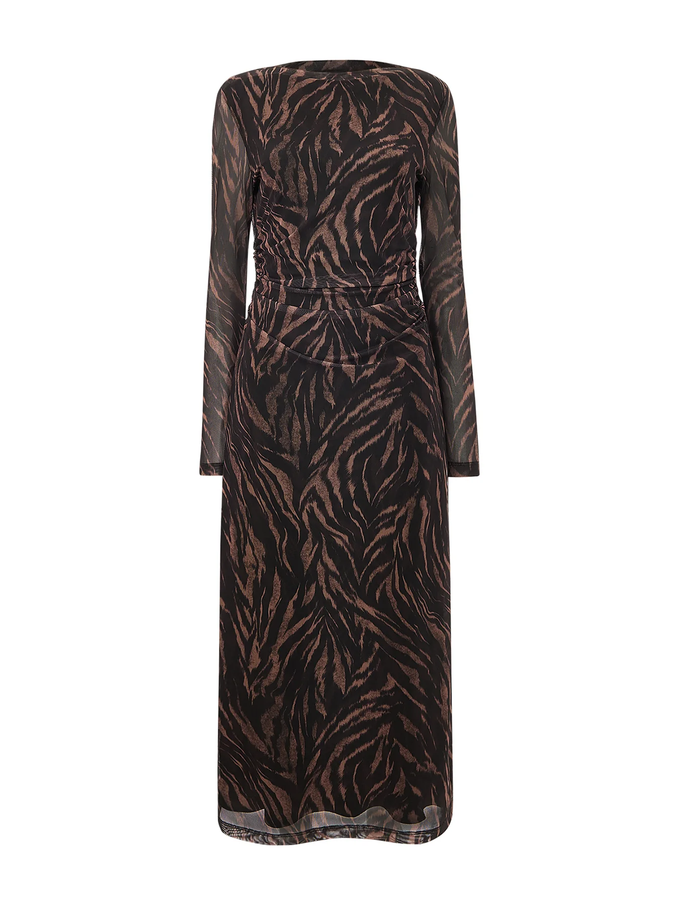 Abstract Zebra Mesh Dress Black