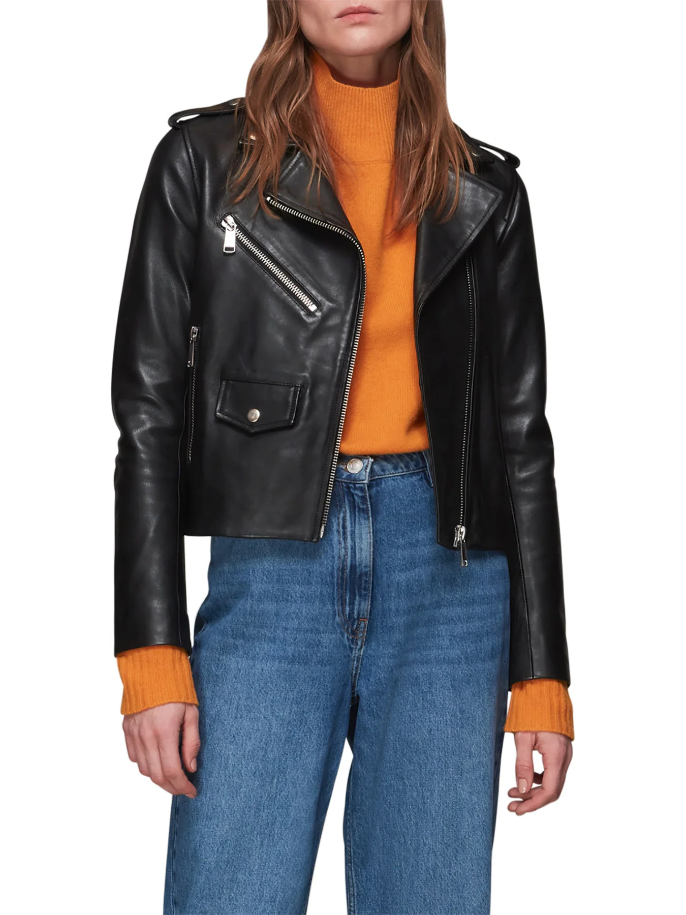 Agnes Pocket Leather Jacket - Image 2