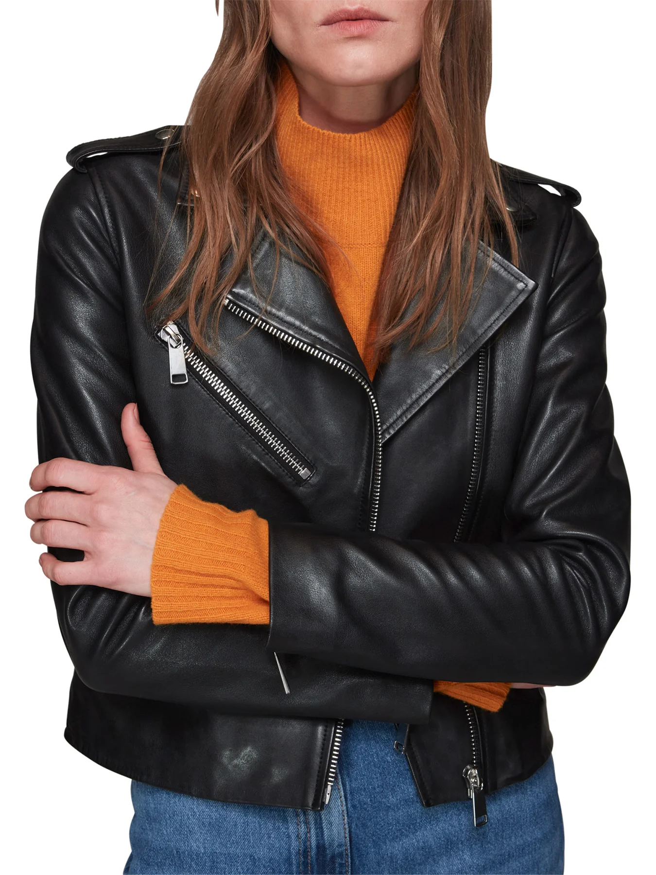 Agnes Pocket Leather Jacket - Image 4