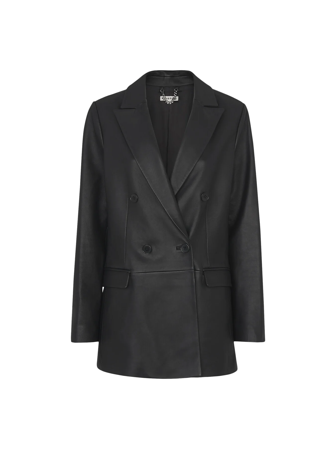 Aliza Waisted Leather Blazer