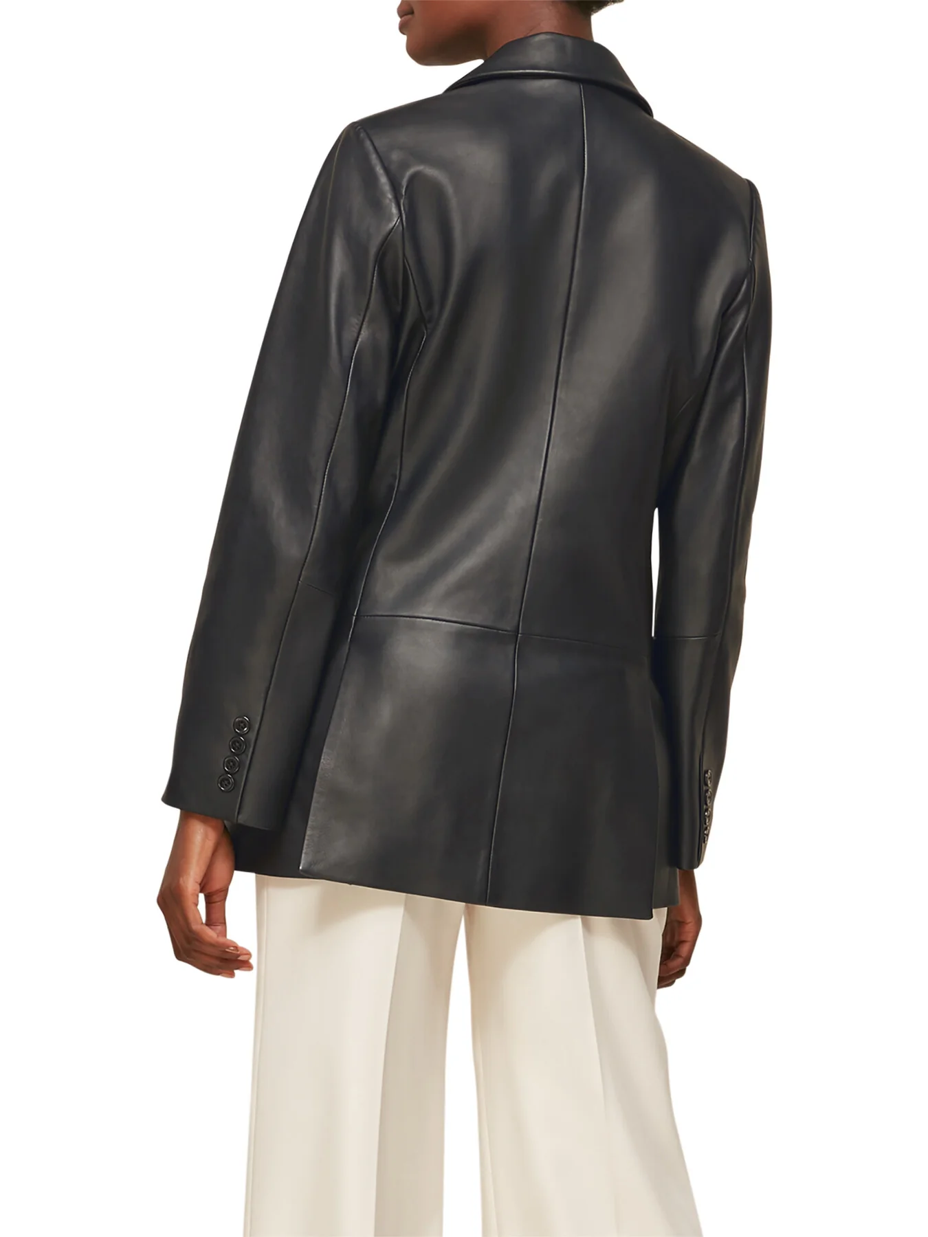 Aliza Waisted Leather Blazer - Image 3