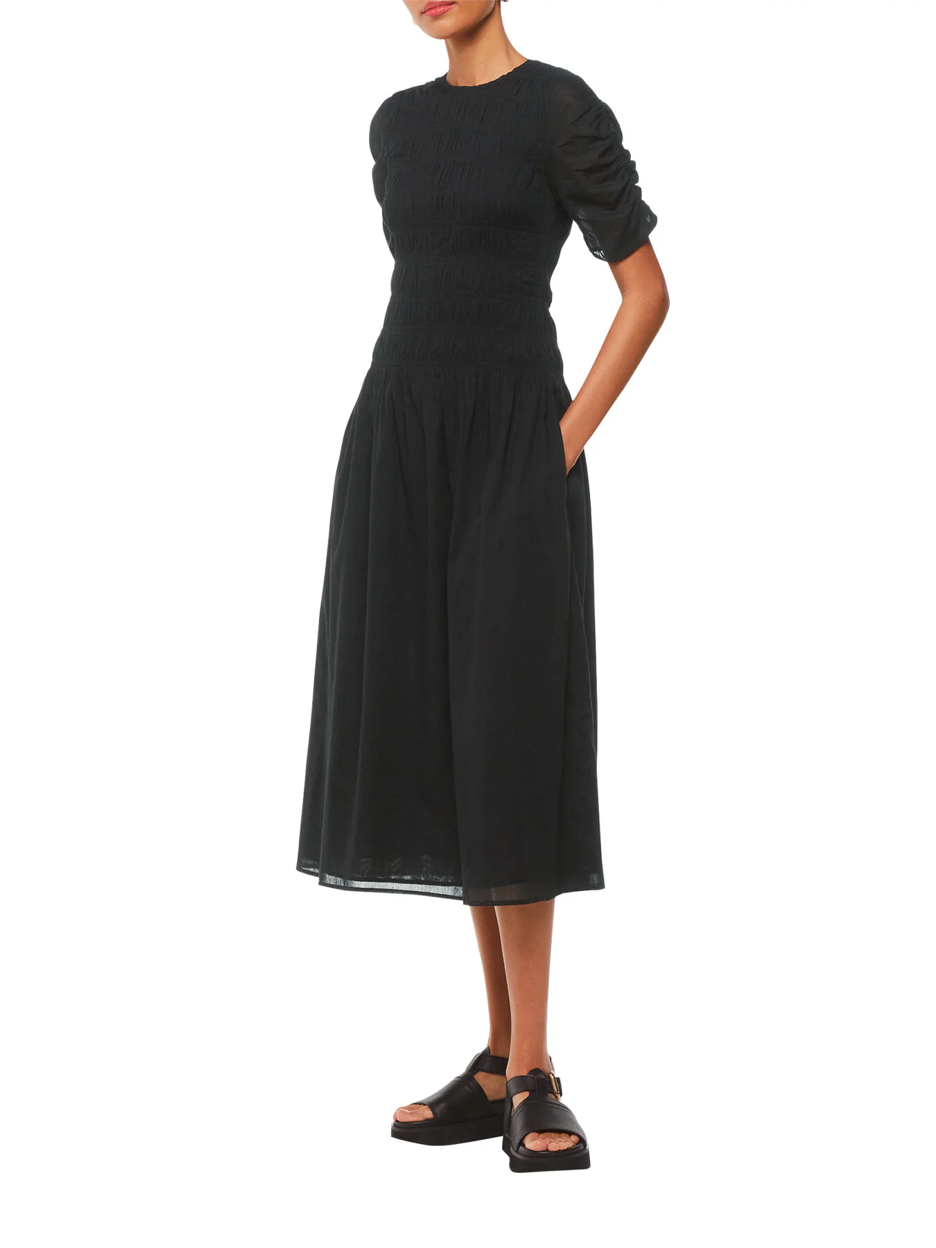 Black Avery Smocked Dress - Image 2