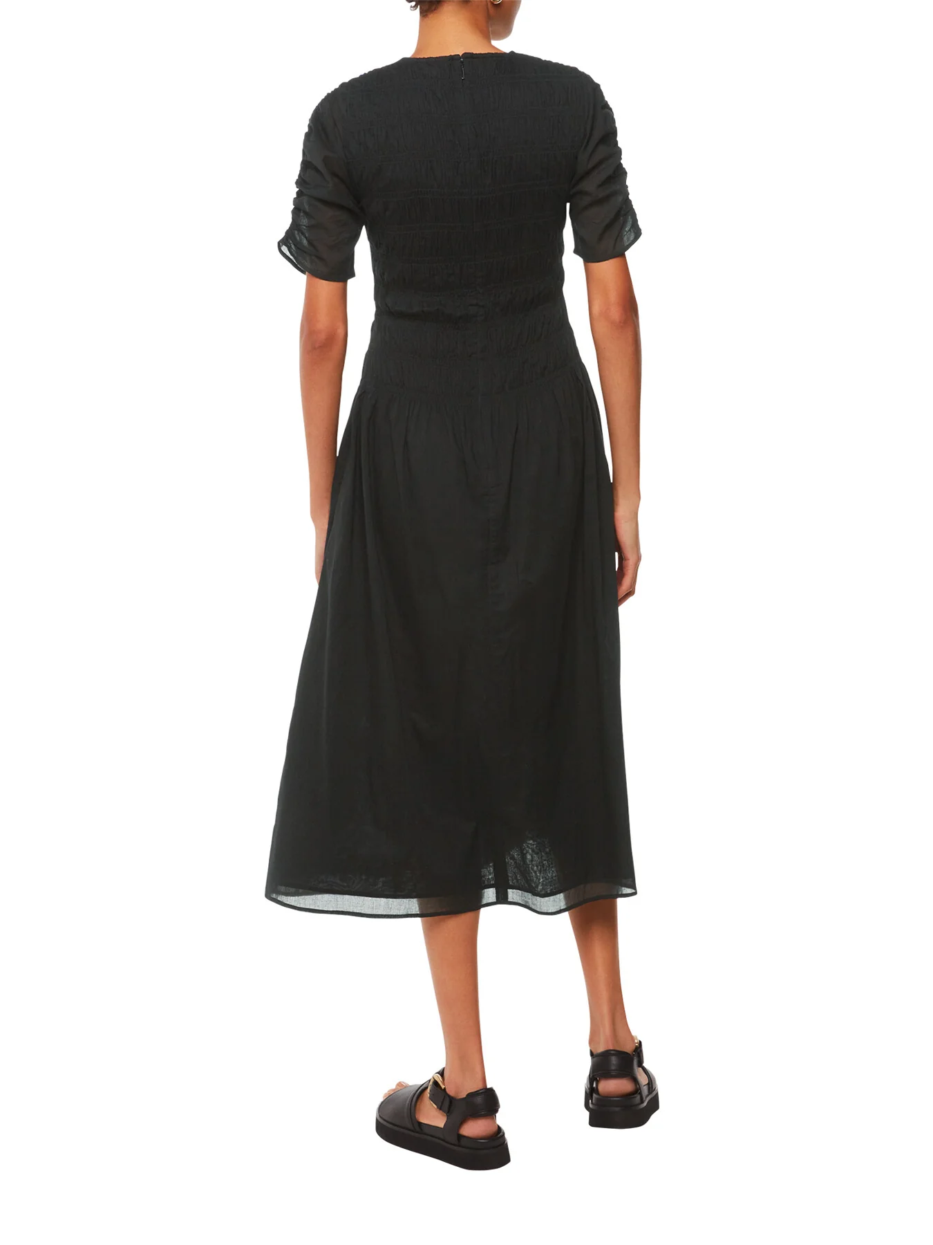 Black Avery Smocked Dress - Image 4