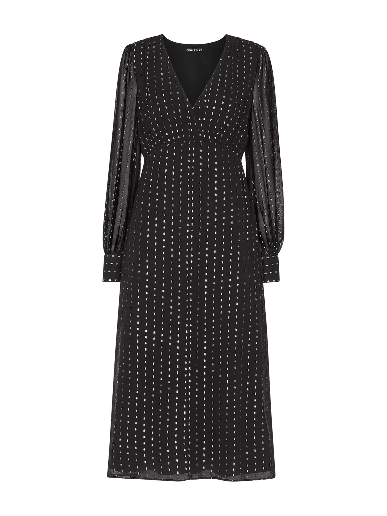 Metallic Stripe Midi Dress