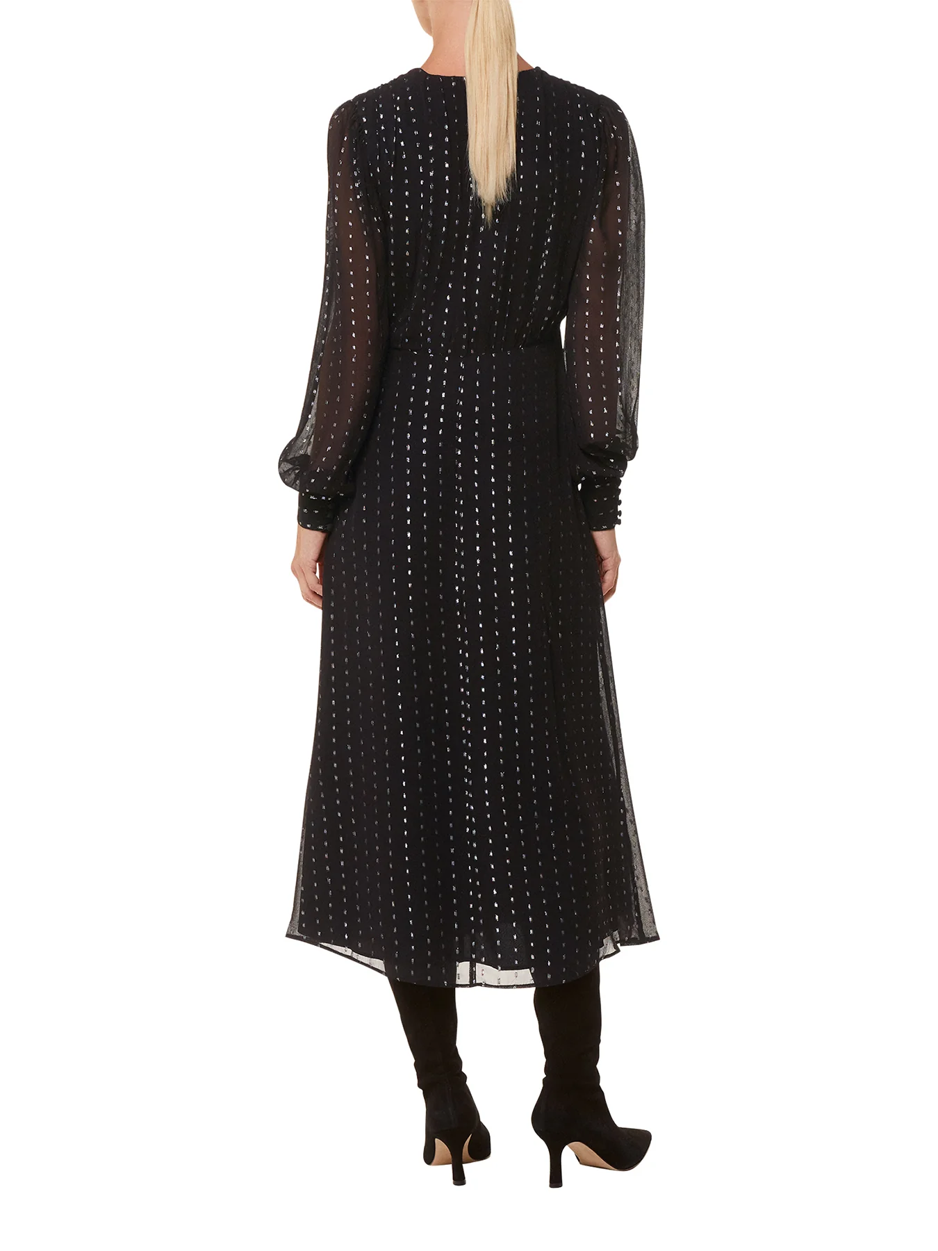 Metallic Stripe Midi Dress - Image 3