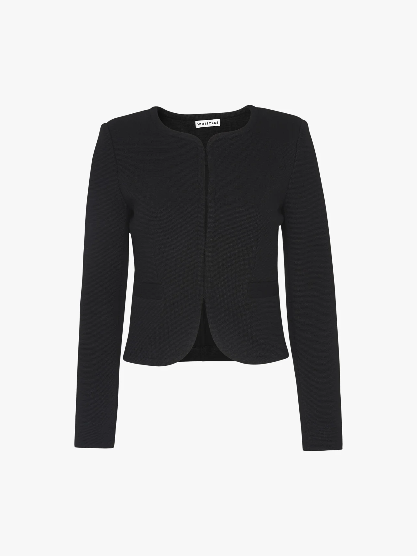 Collarless Jersey Jacket