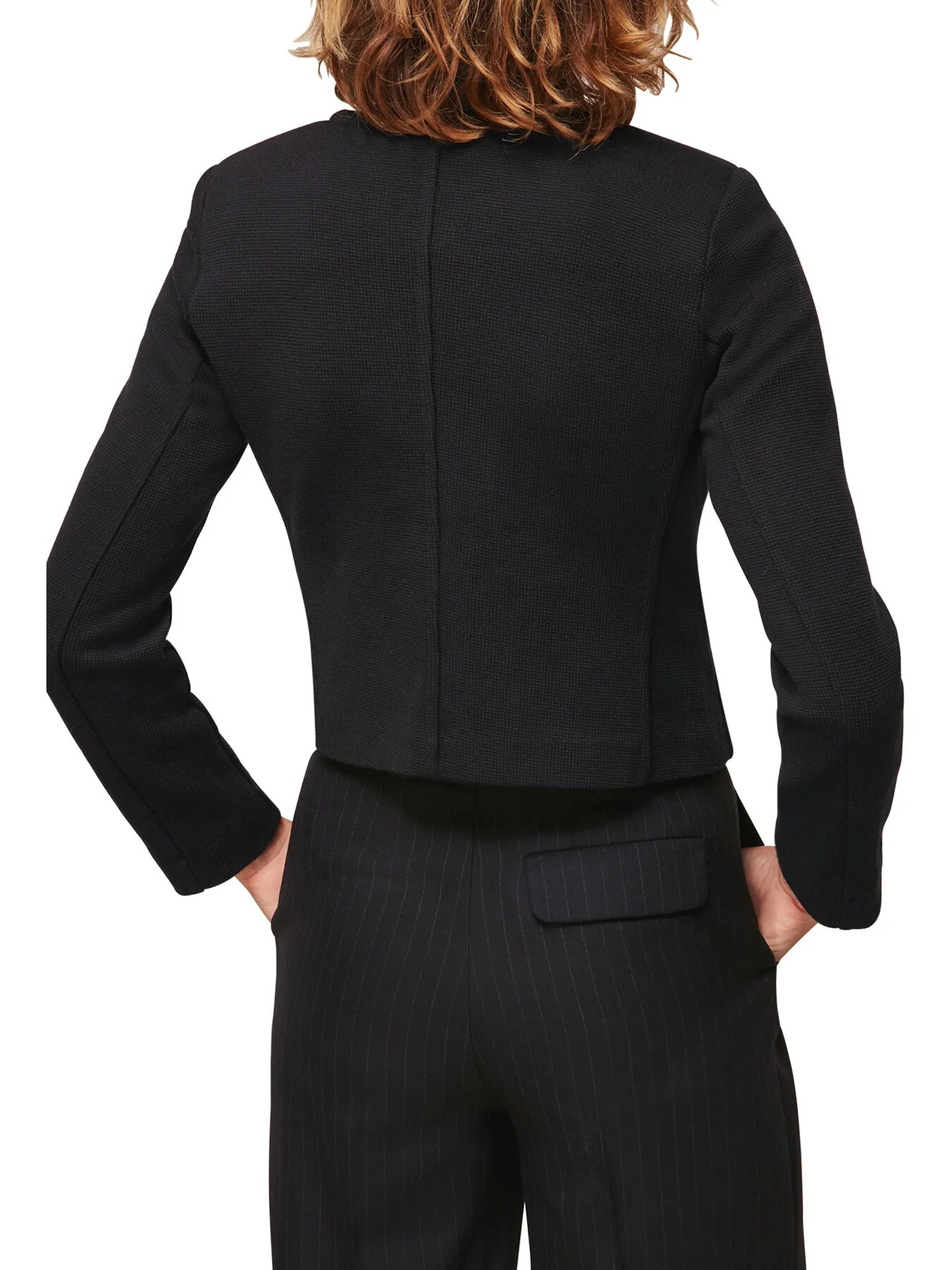 Collarless Jersey Jacket - Image 3