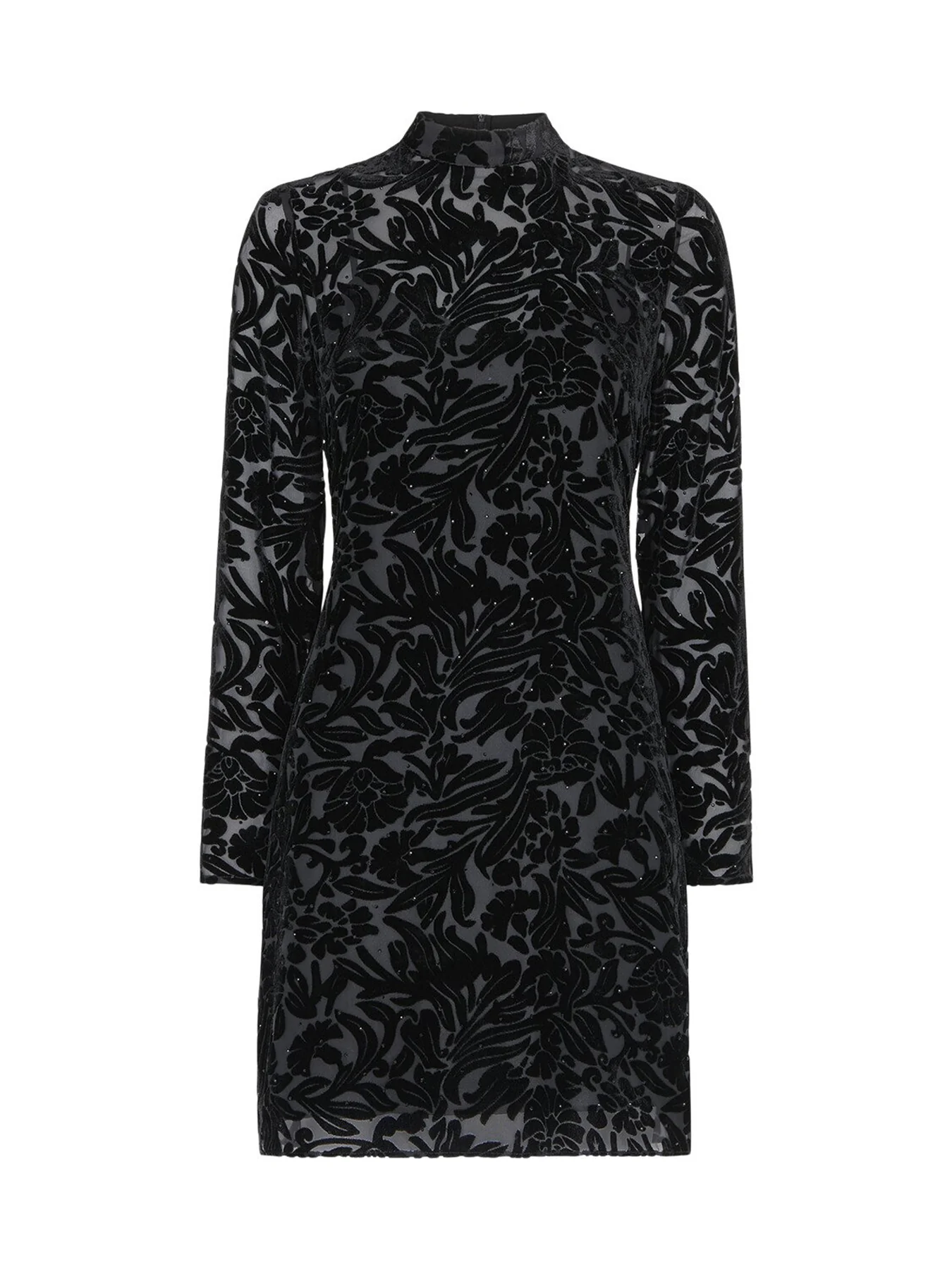 Hot Fix Floral Velvet Dress