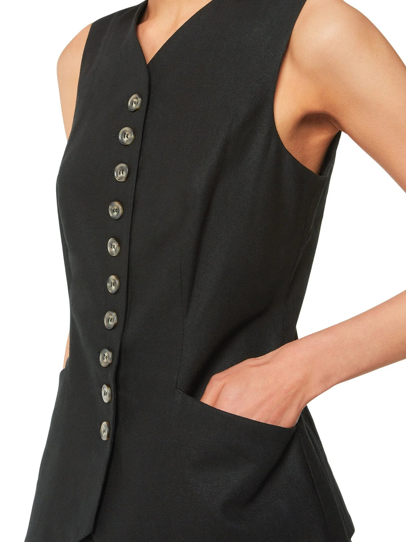 Lindsey Linen Blend Waistcoat - Image 4