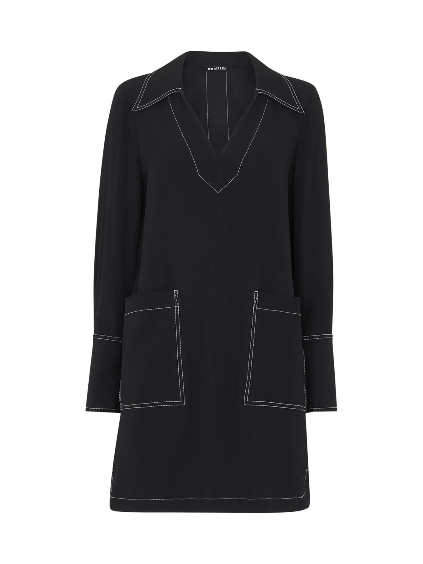 Topstitch Detail Shirt Dress