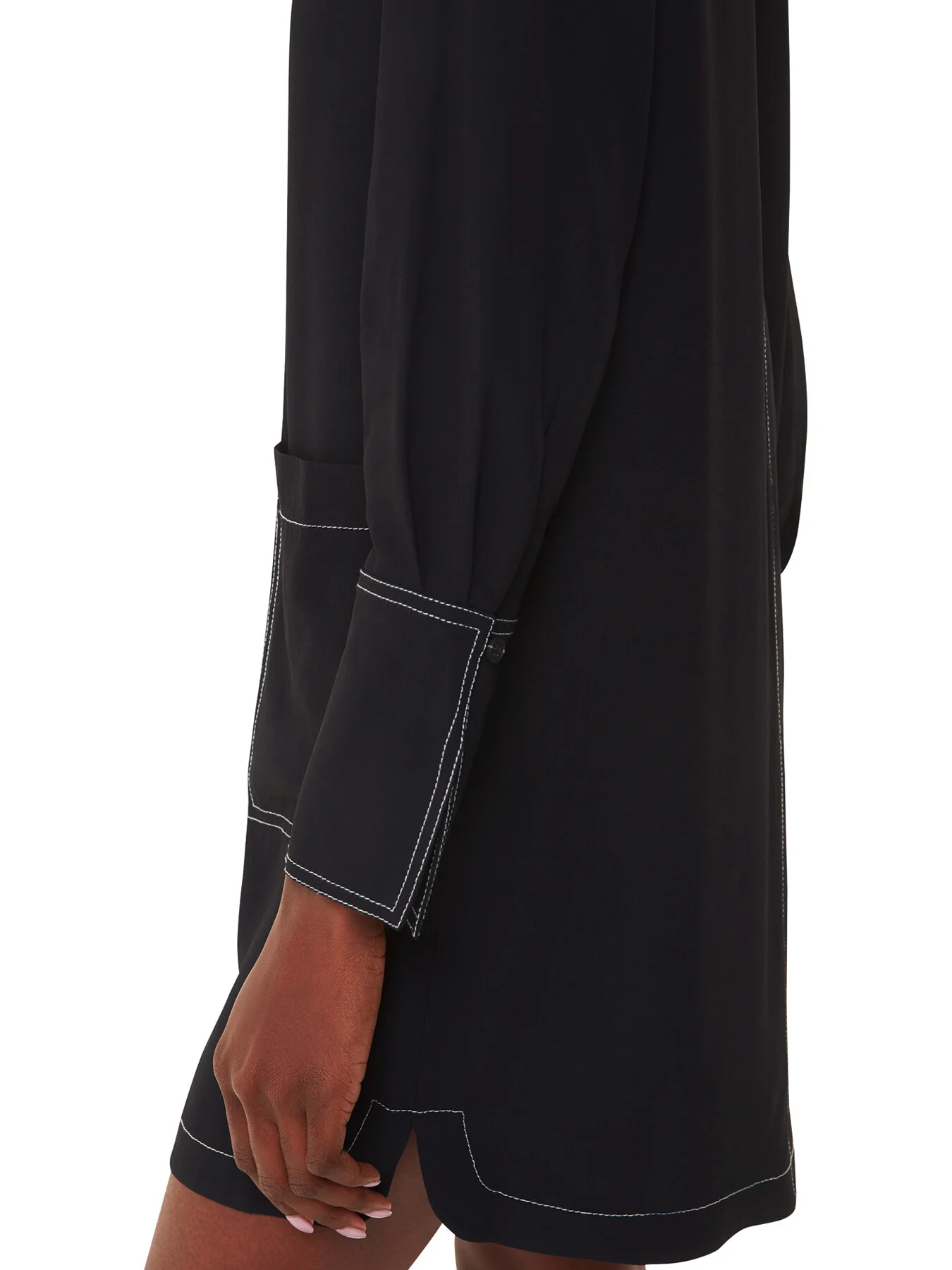 Topstitch Detail Shirt Dress - Image 4