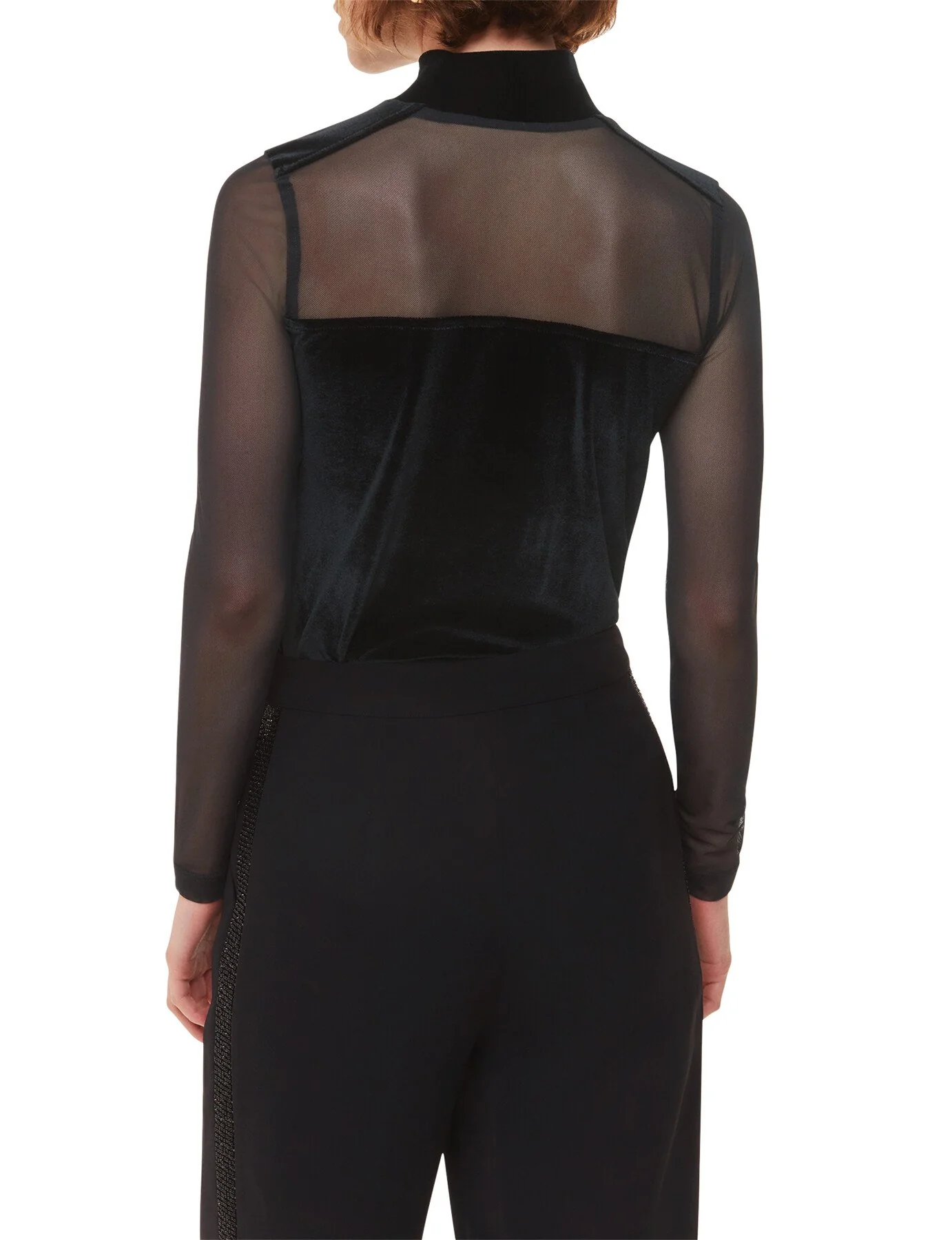 Velvet Mesh Sleeve Top - Image 3